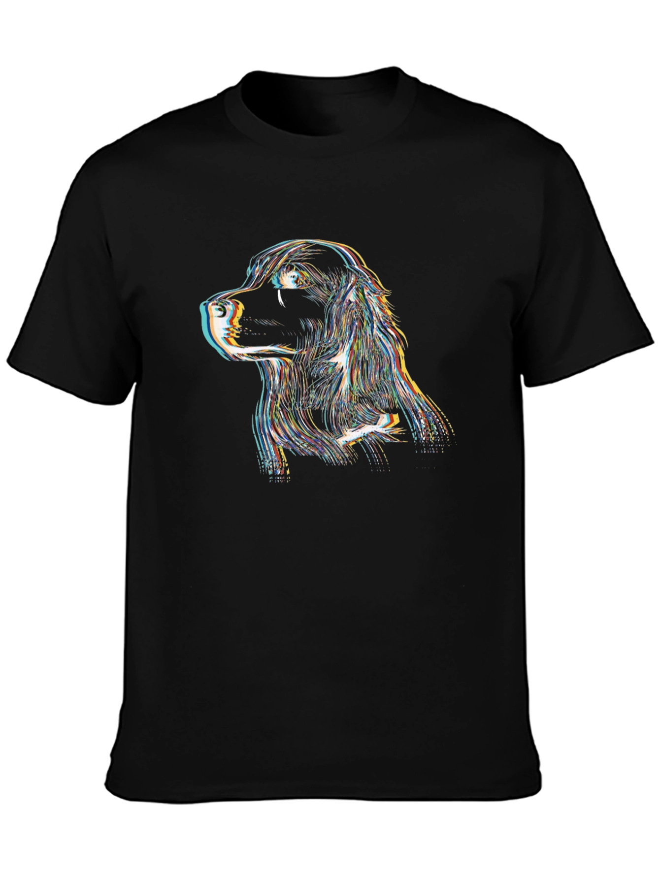 Dog Portrait Graphic Tee - Black