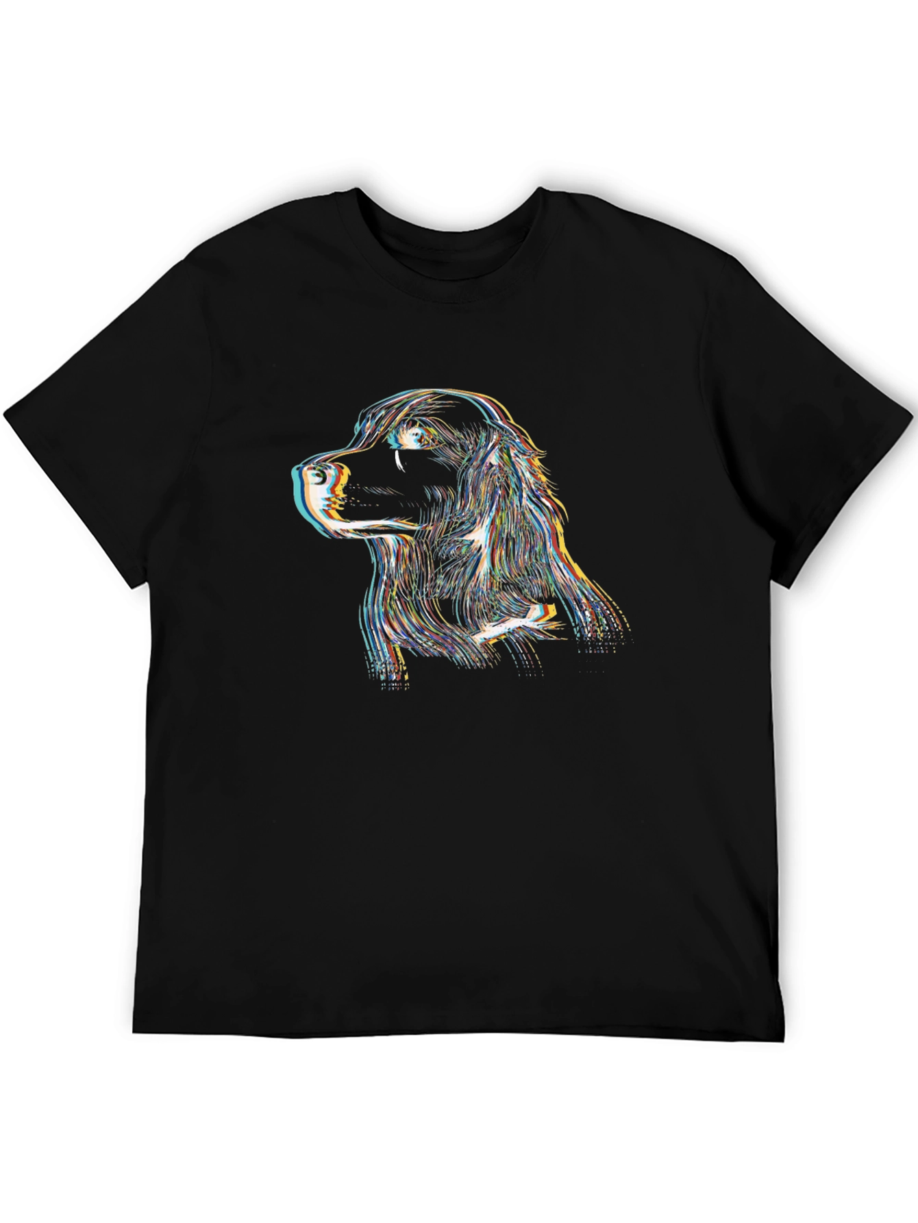 Dog Portrait Graphic Tee - Black