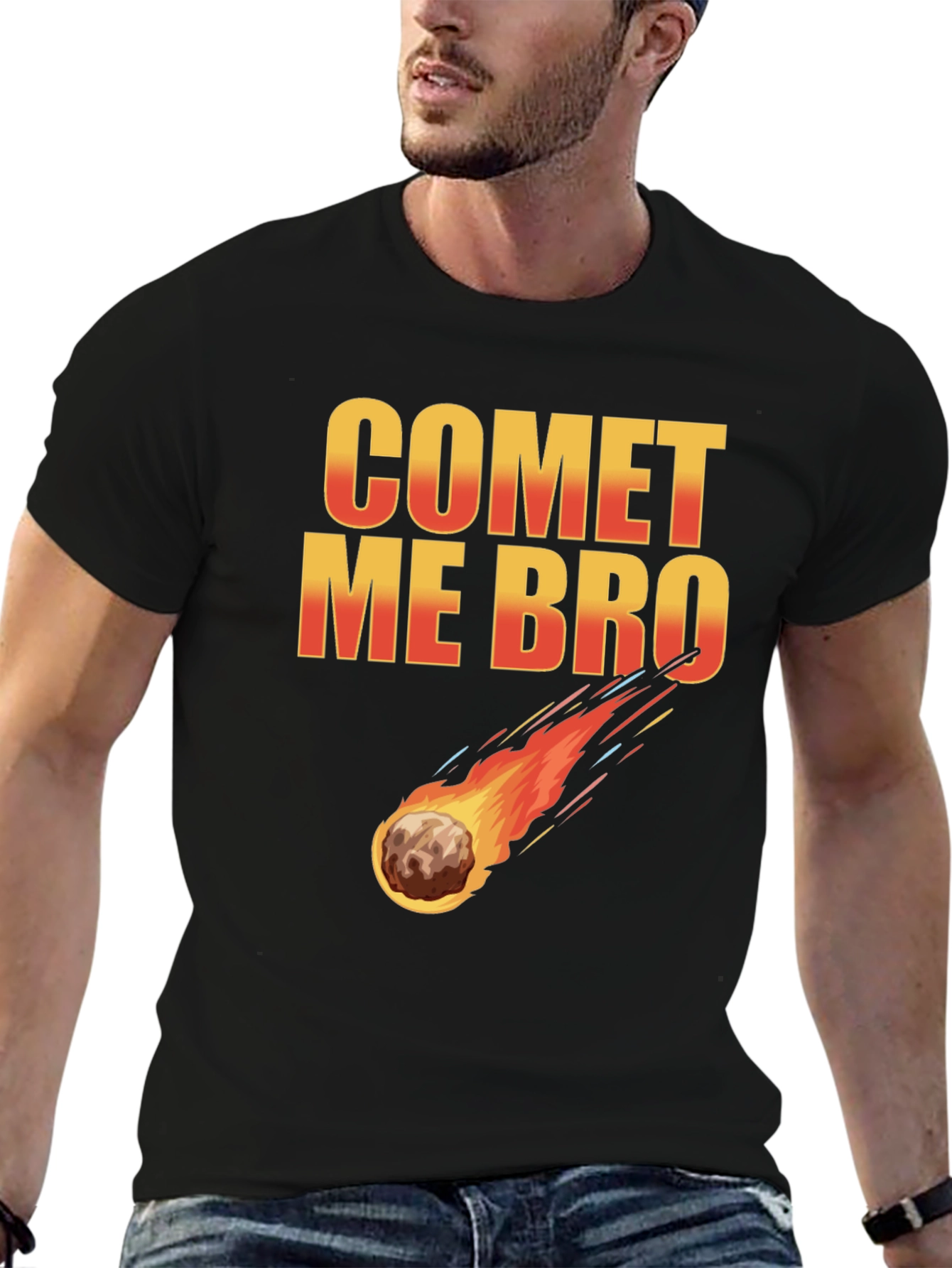 Comet Me Bro Black T-Shirt - Fun Graphic Tee