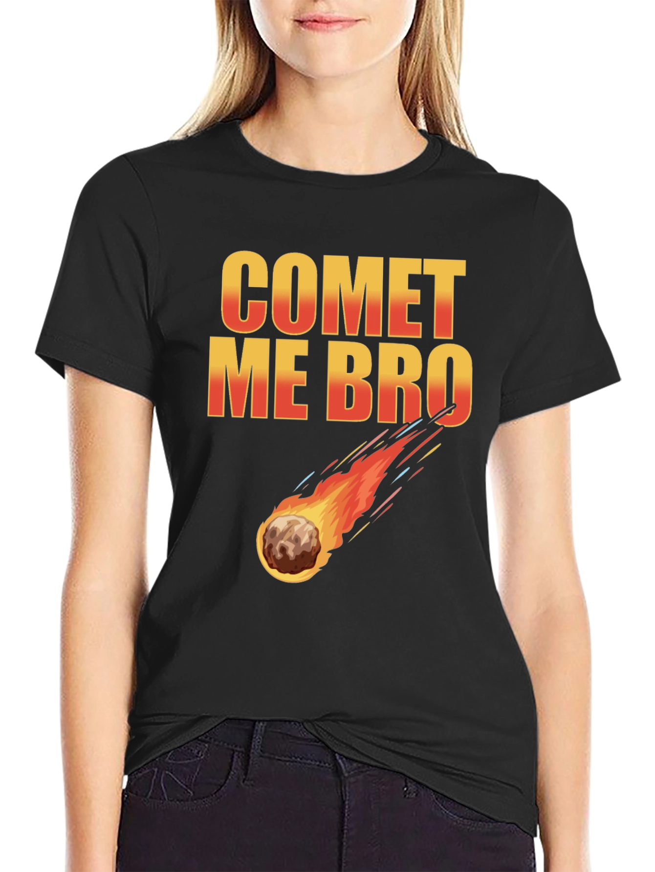 Comet Me Bro Black T-Shirt - Fun Graphic Tee
