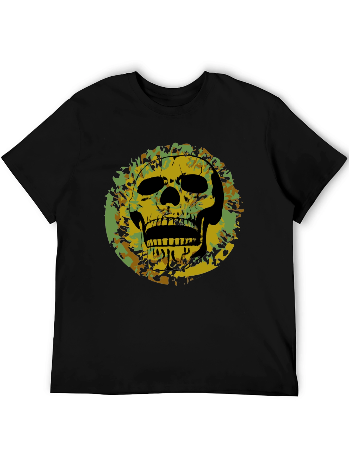 Skull Camo Graphic Print T-Shirt