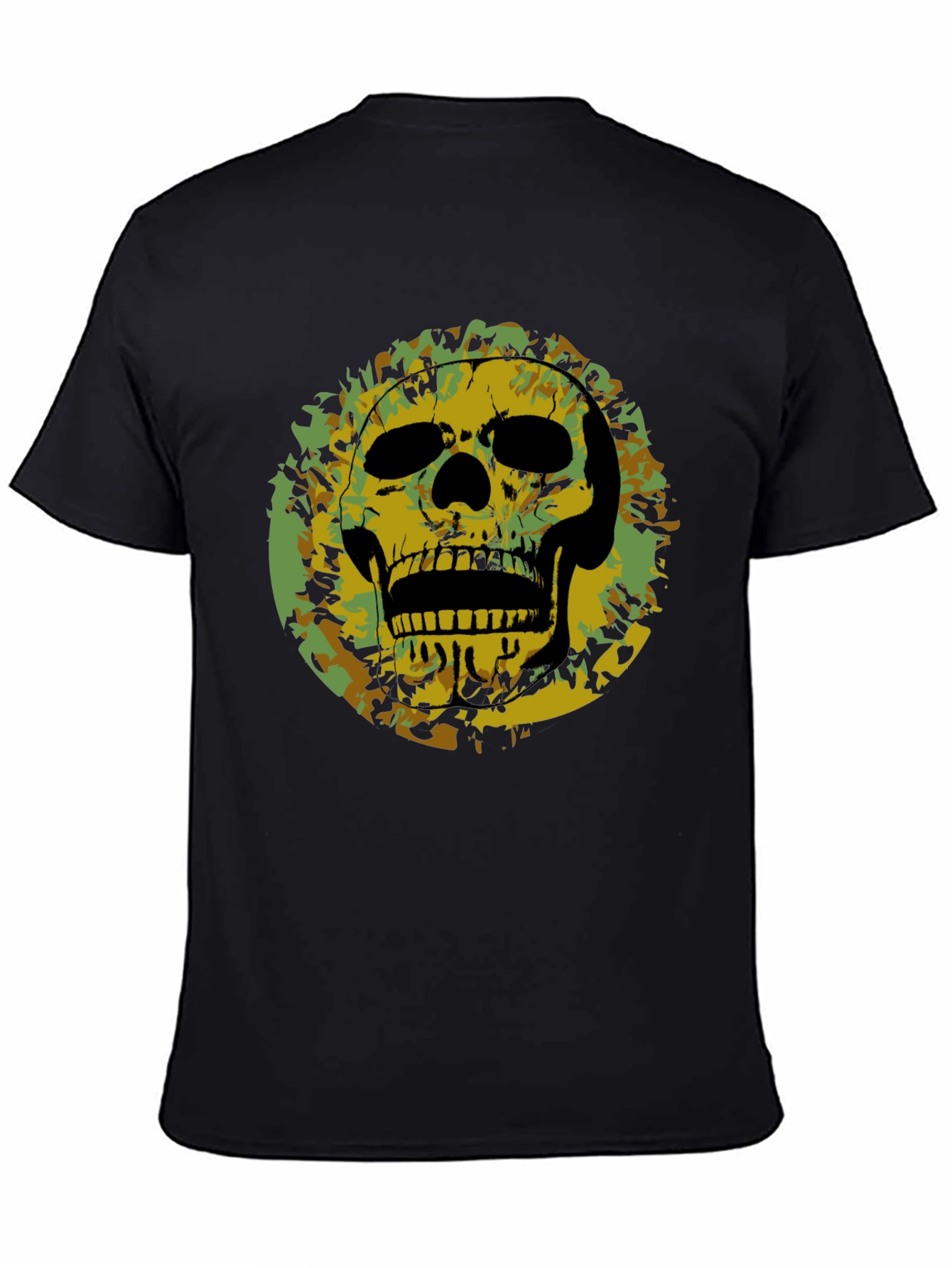 Skull Camo Graphic Print T-Shirt