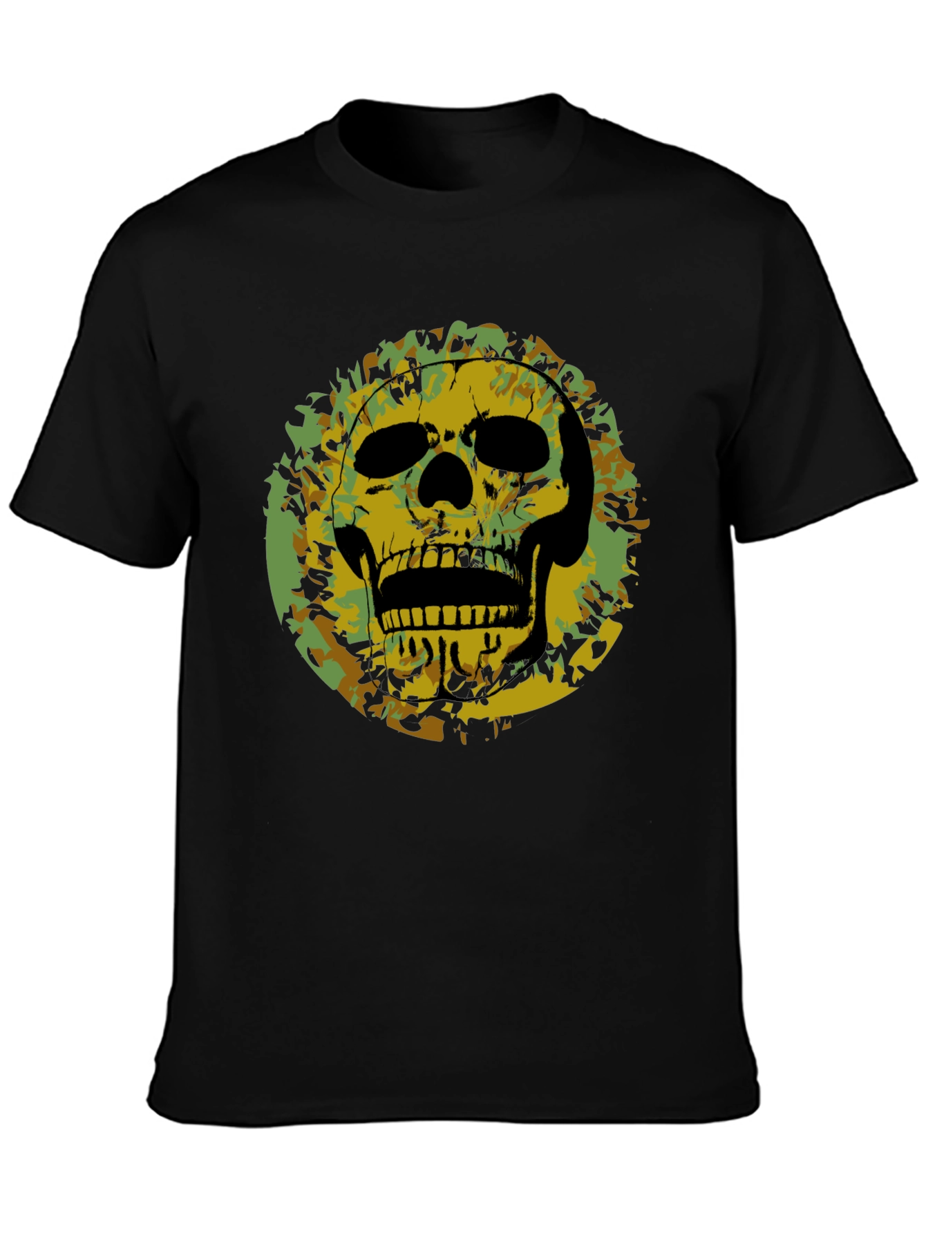 Skull Camo Graphic Print T-Shirt