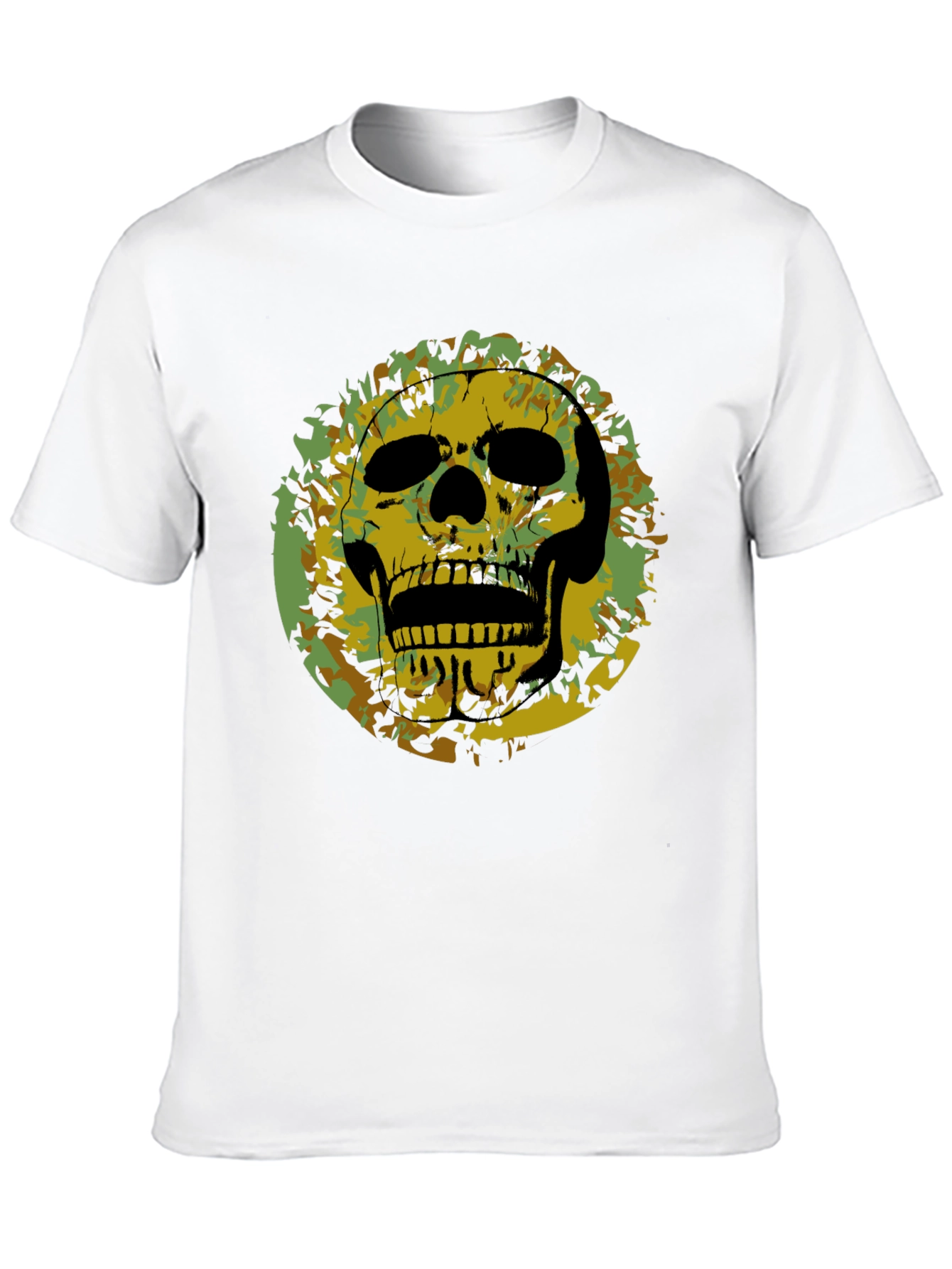 Skull Camo Graphic Print T-Shirt