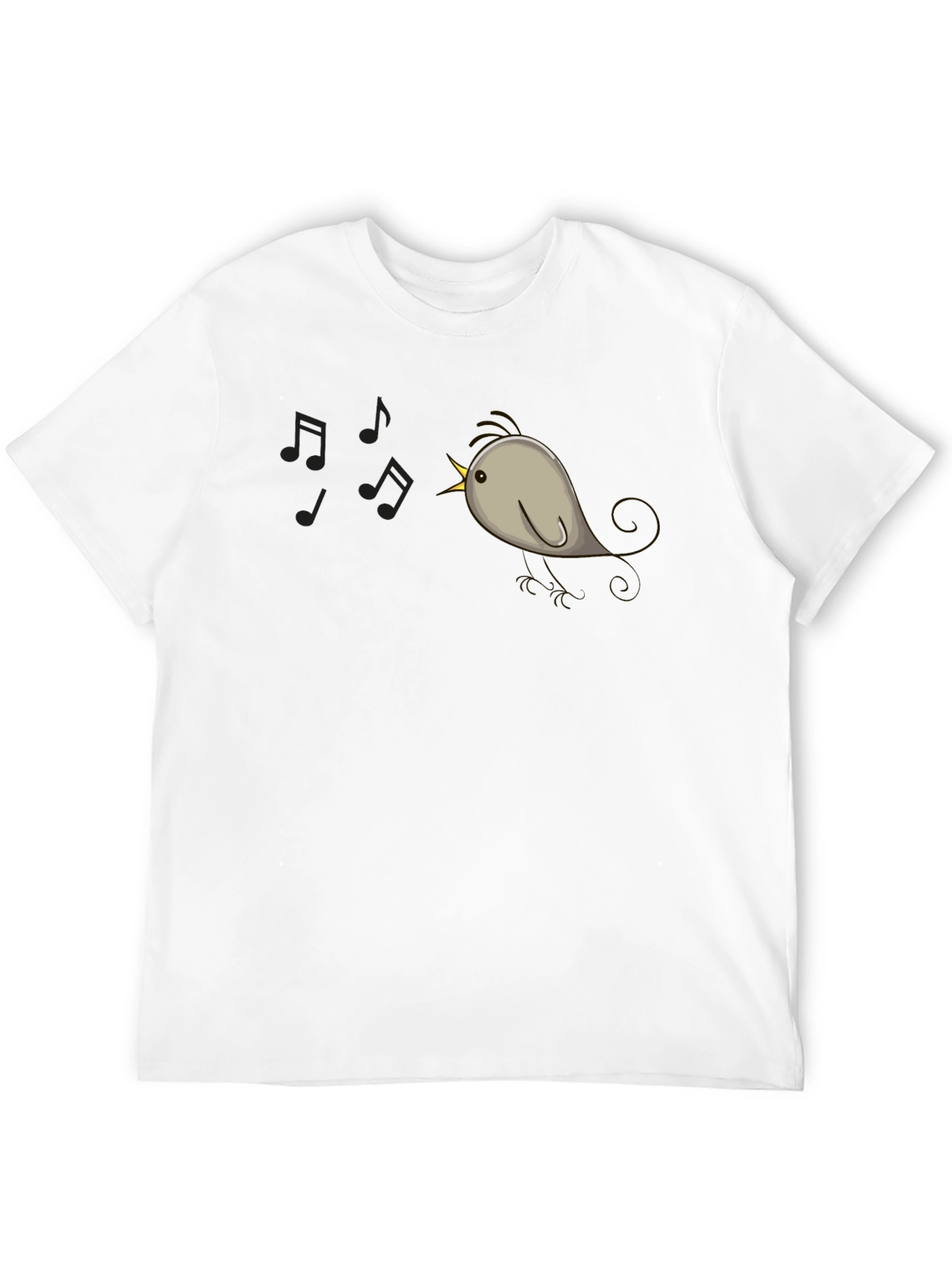 Singing Bird Graphic Tee - Black Cotton Comfort