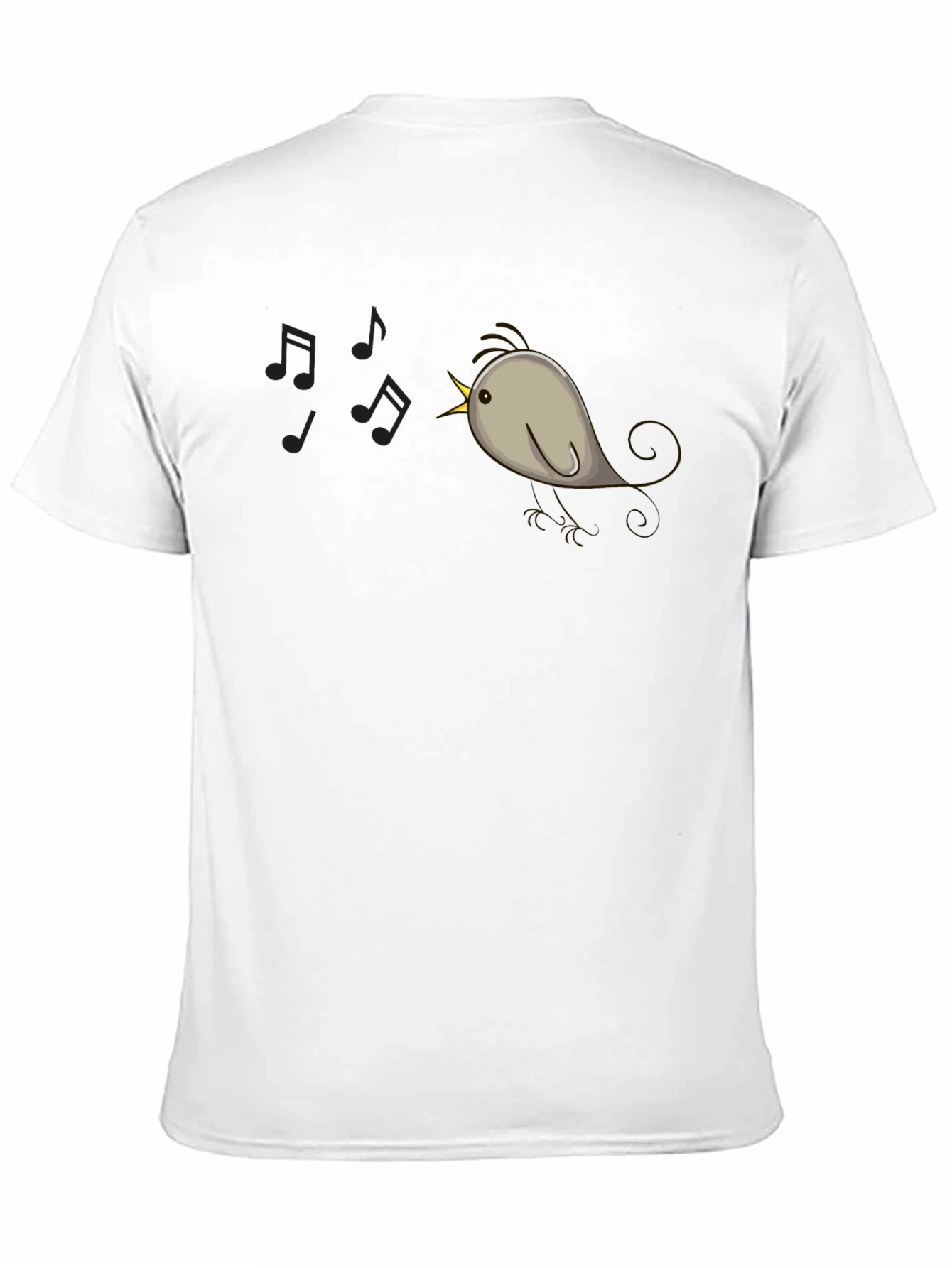 Singing Bird Graphic Tee - Black Cotton Comfort
