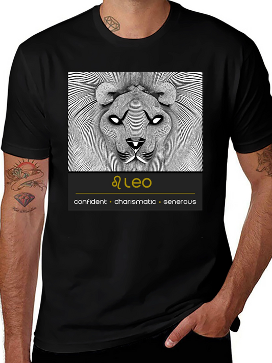 Leo Zodiac Sign Black T-Shirt