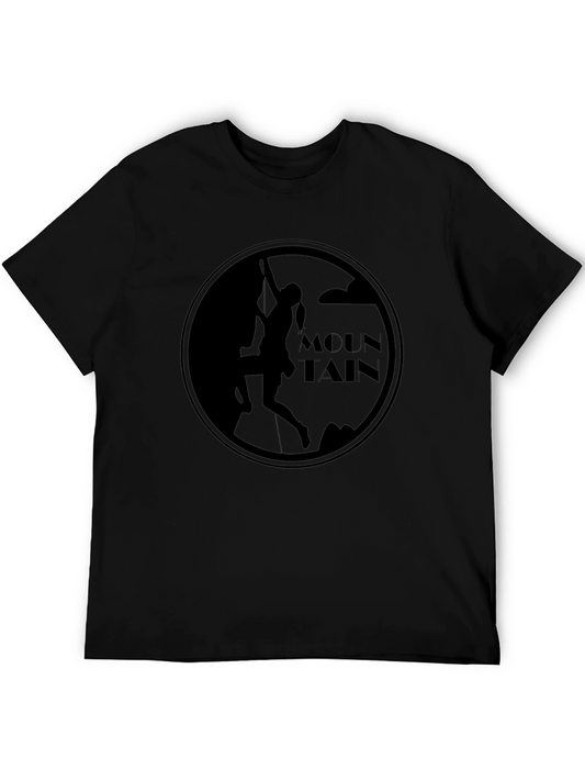 Mountain Climbing Graphic T-Shirt - Black