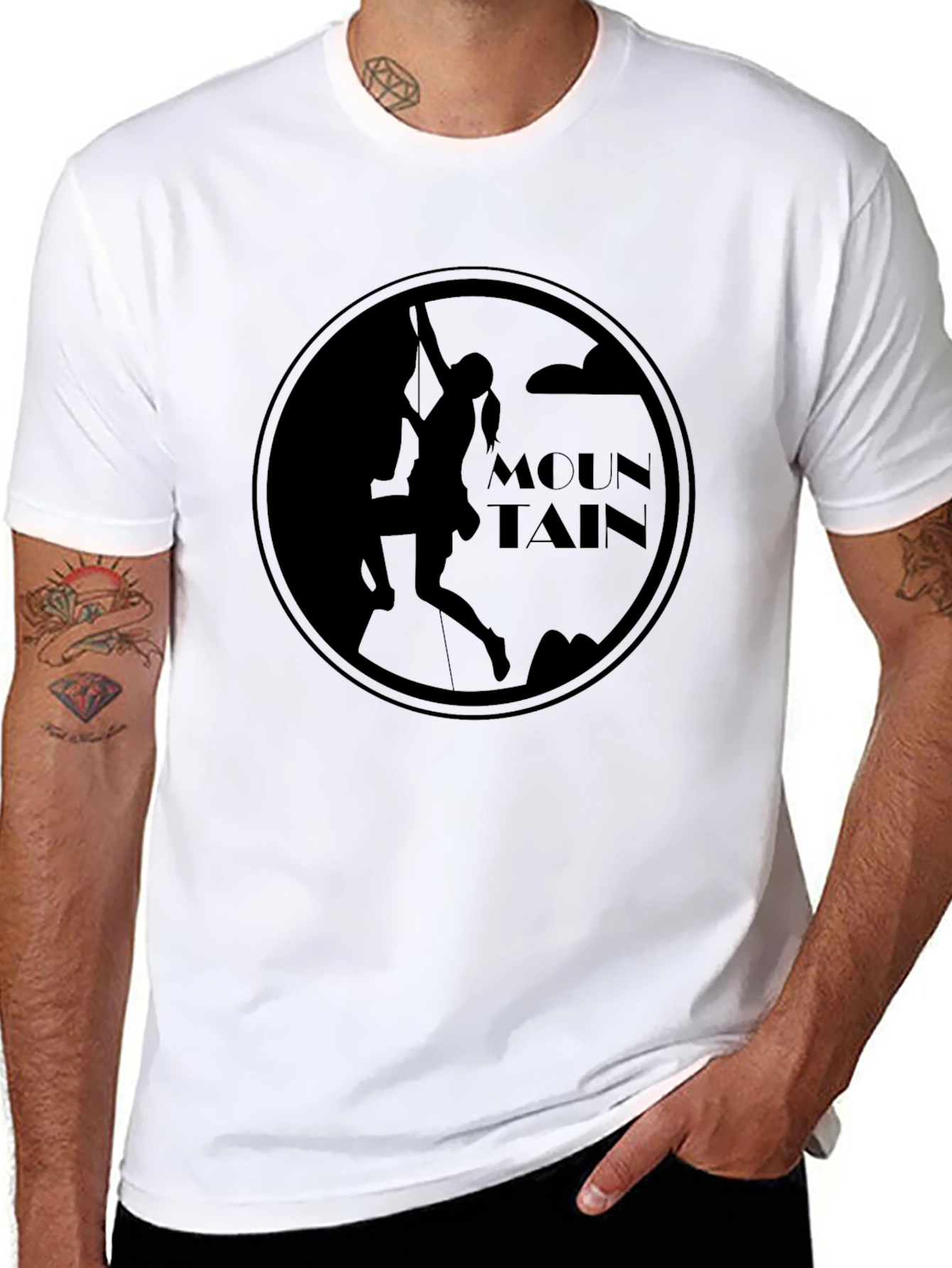 Mountain Climbing Graphic T-Shirt - Black