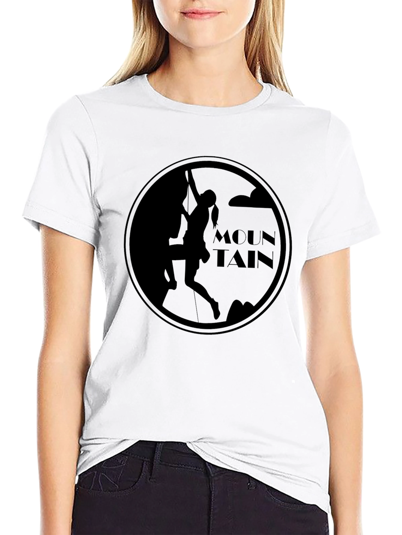 Mountain Climbing Graphic T-Shirt - Black