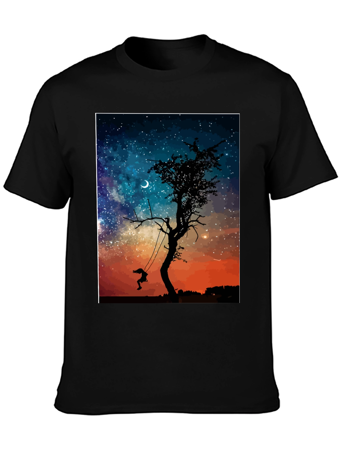 Dreamy Night Tree Swing Graphic Tee
