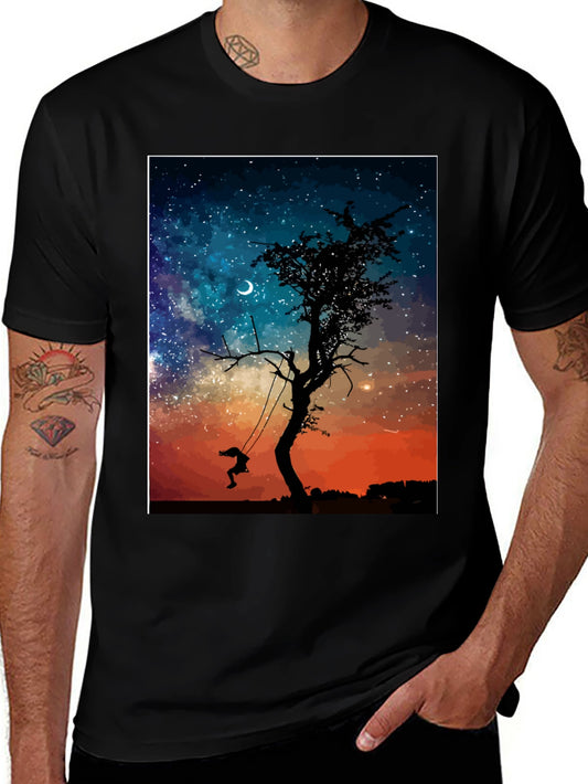 Dreamy Night Tree Swing Graphic Tee
