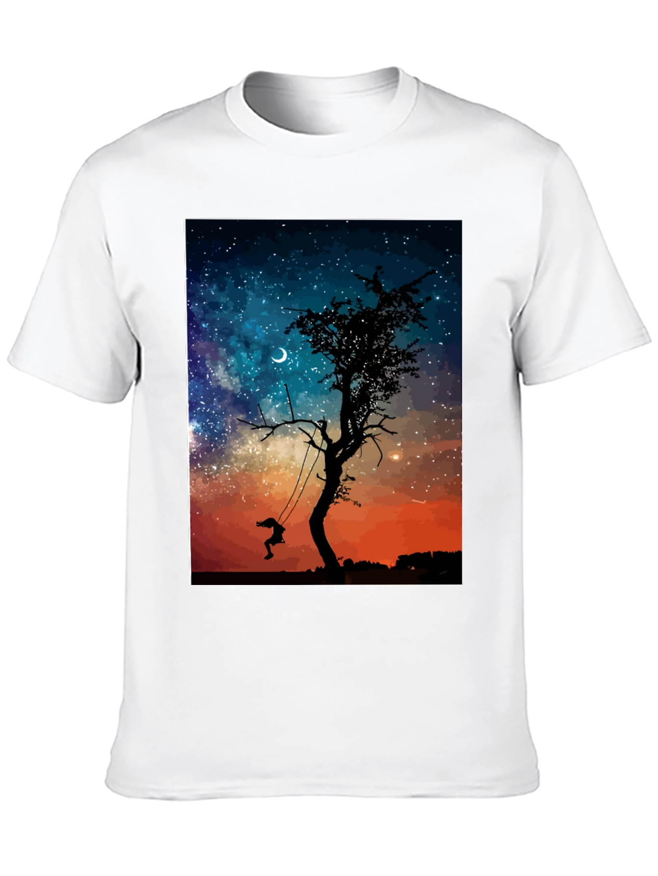 Dreamy Night Tree Swing Graphic Tee