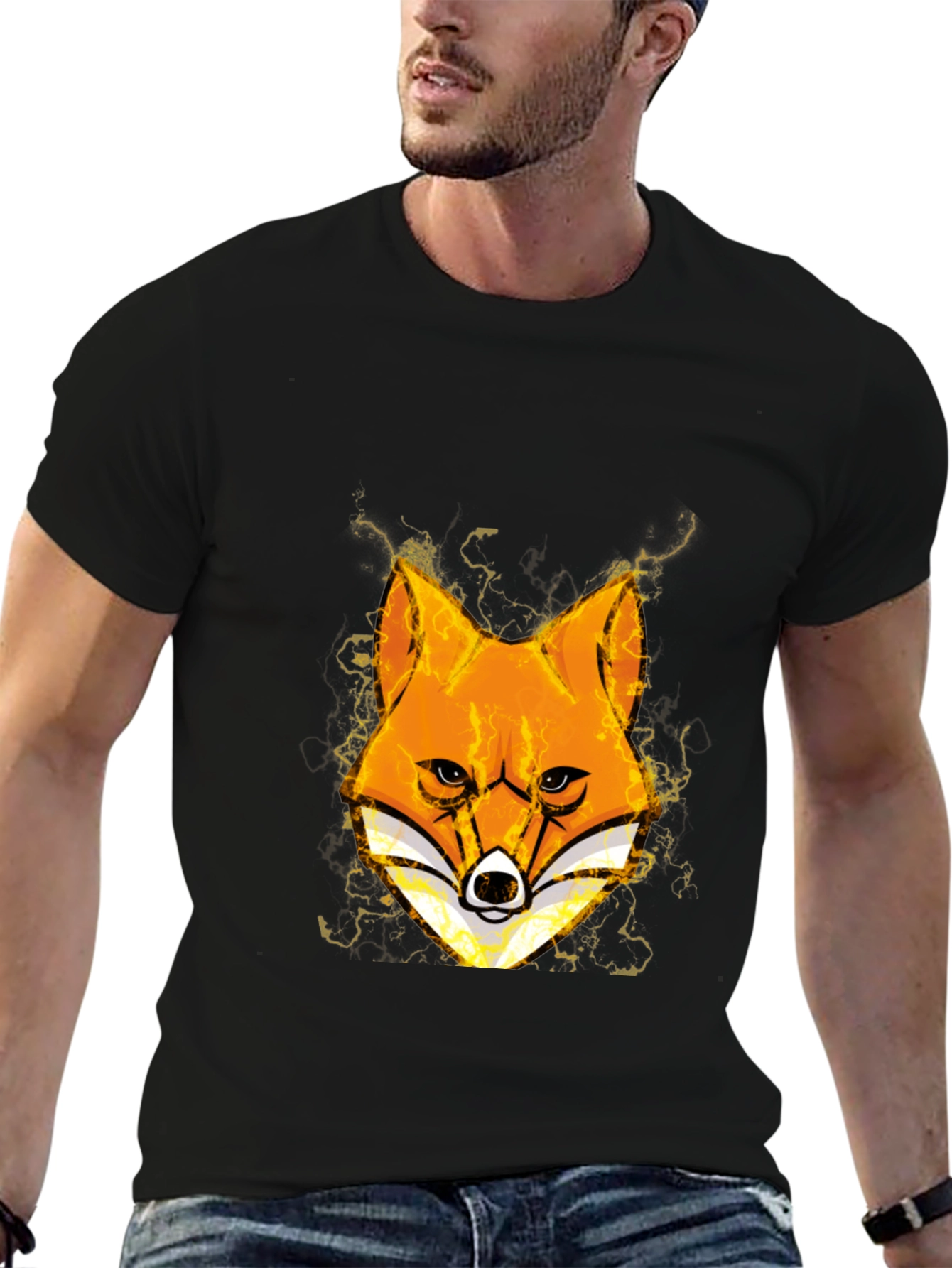 Fox Head Graphic Black T-Shirt