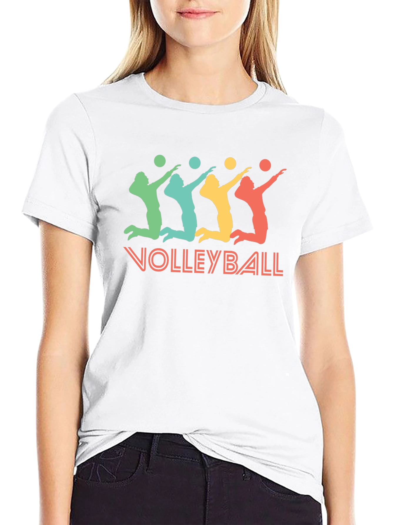 Volleyball Graphic T-Shirt - Black