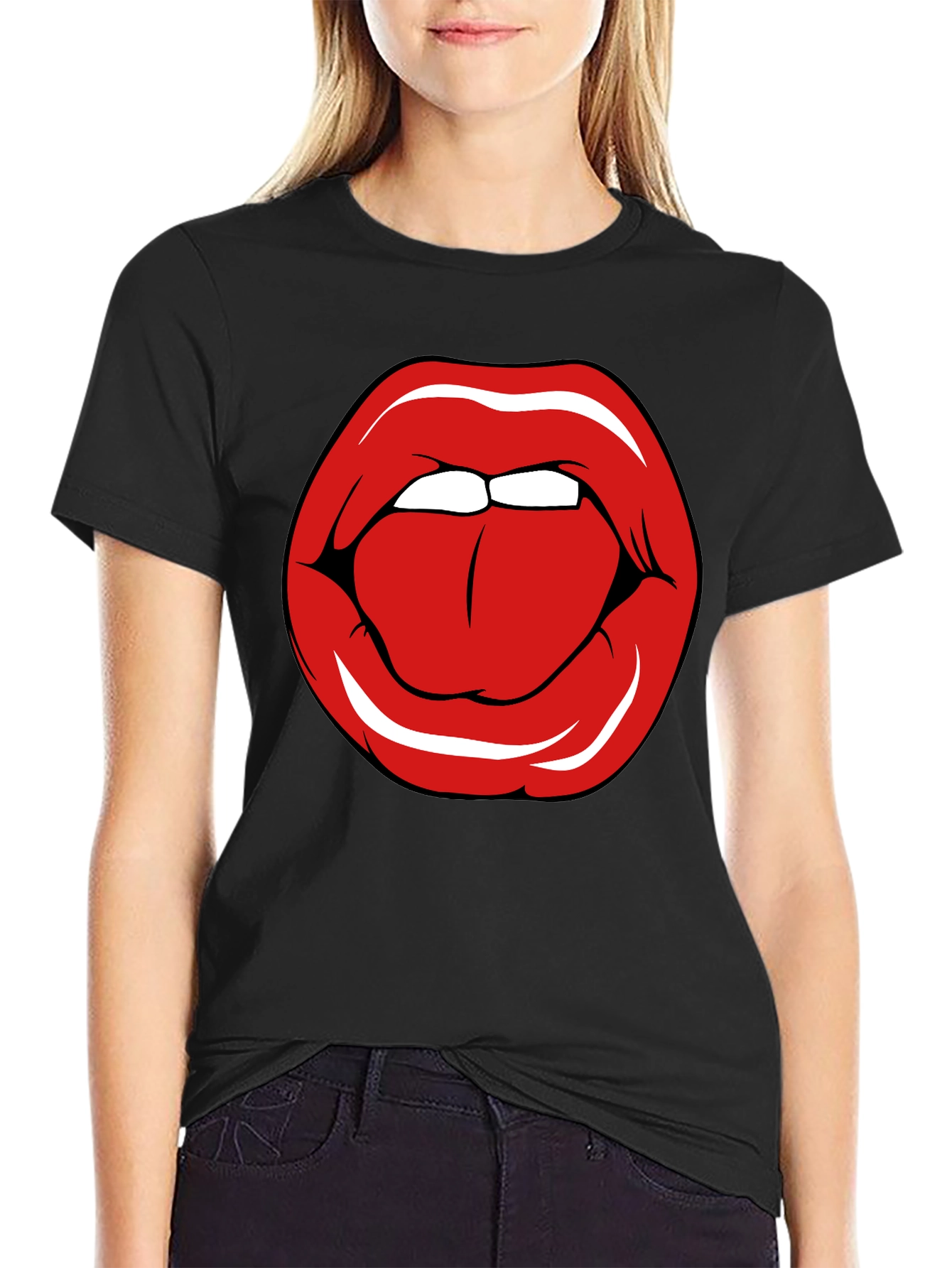 Bold Lip Graphic T-Shirt - Edgy Casual Wear