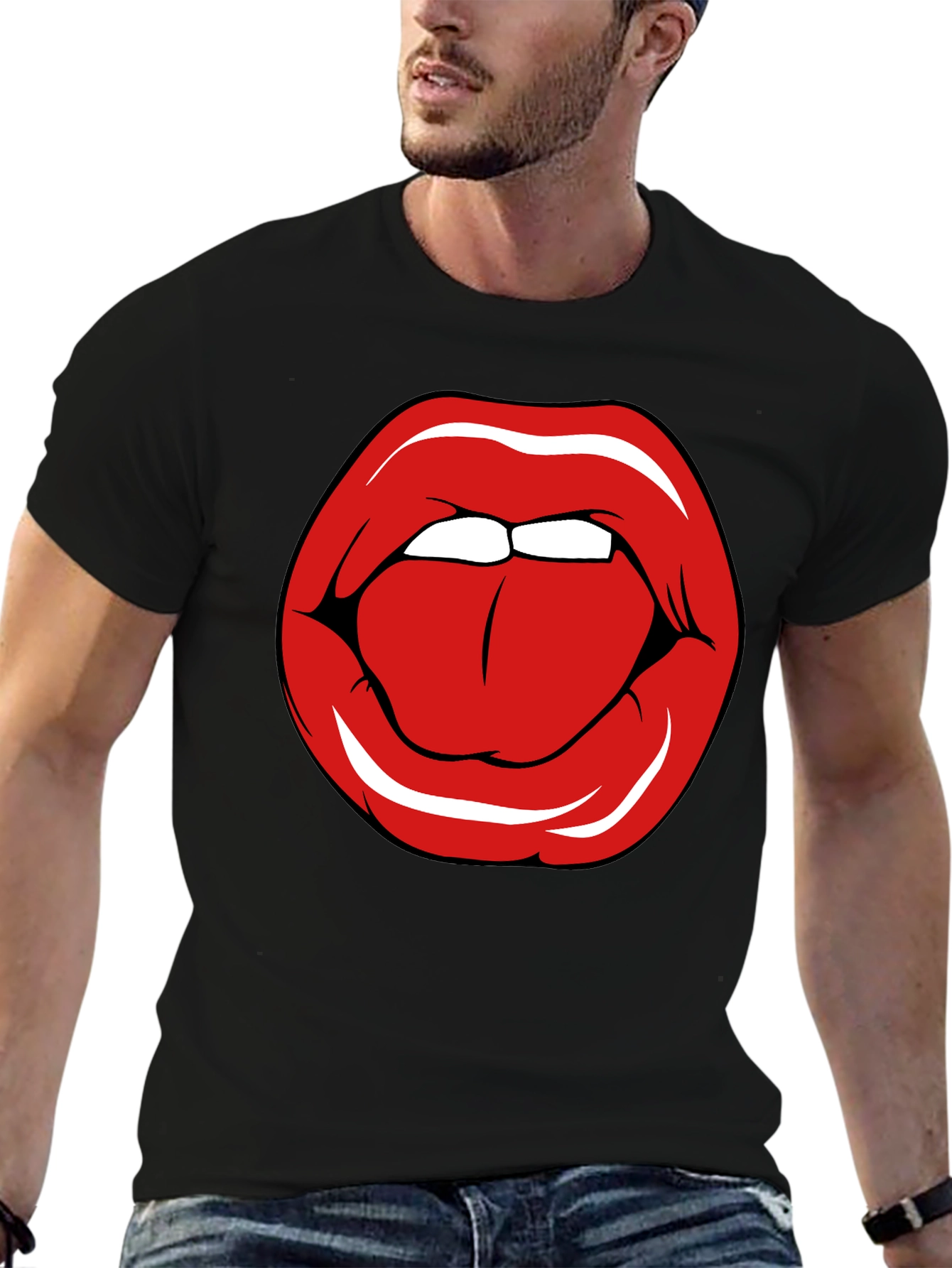 Bold Lip Graphic T-Shirt - Edgy Casual Wear