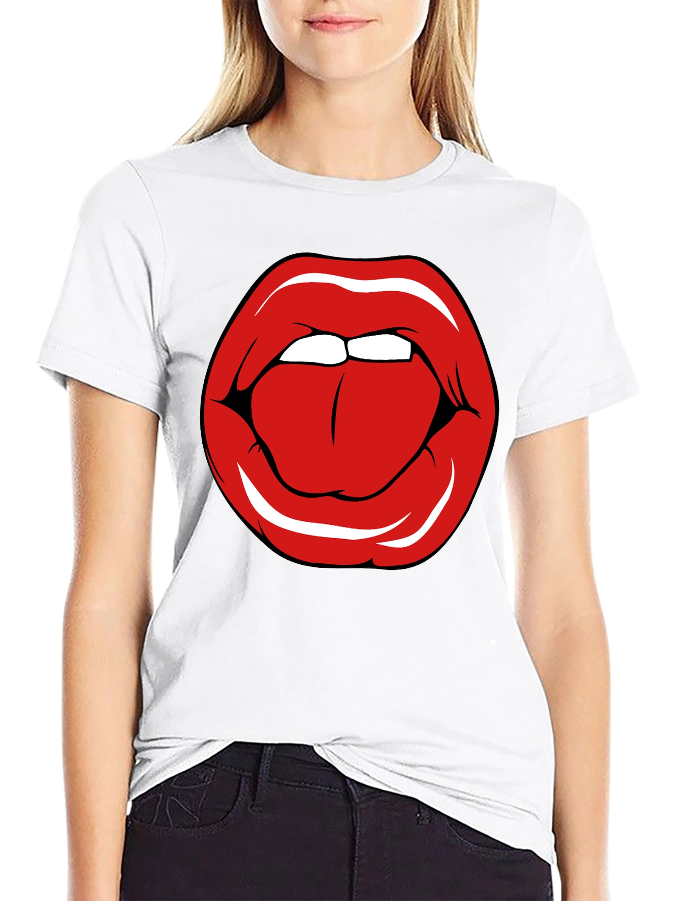Bold Lip Graphic T-Shirt - Edgy Casual Wear