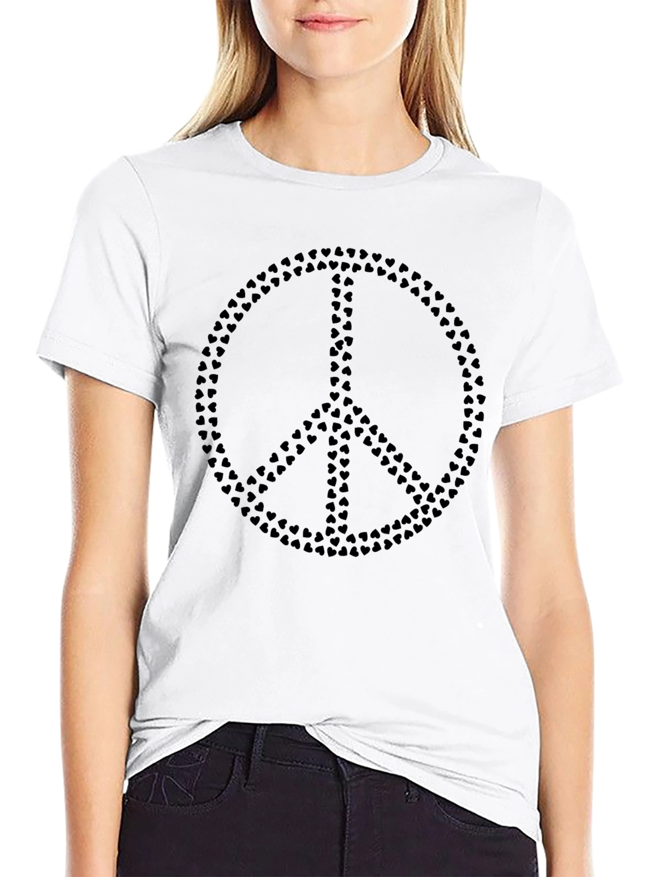 Heart Peace Sign Black T-Shirt