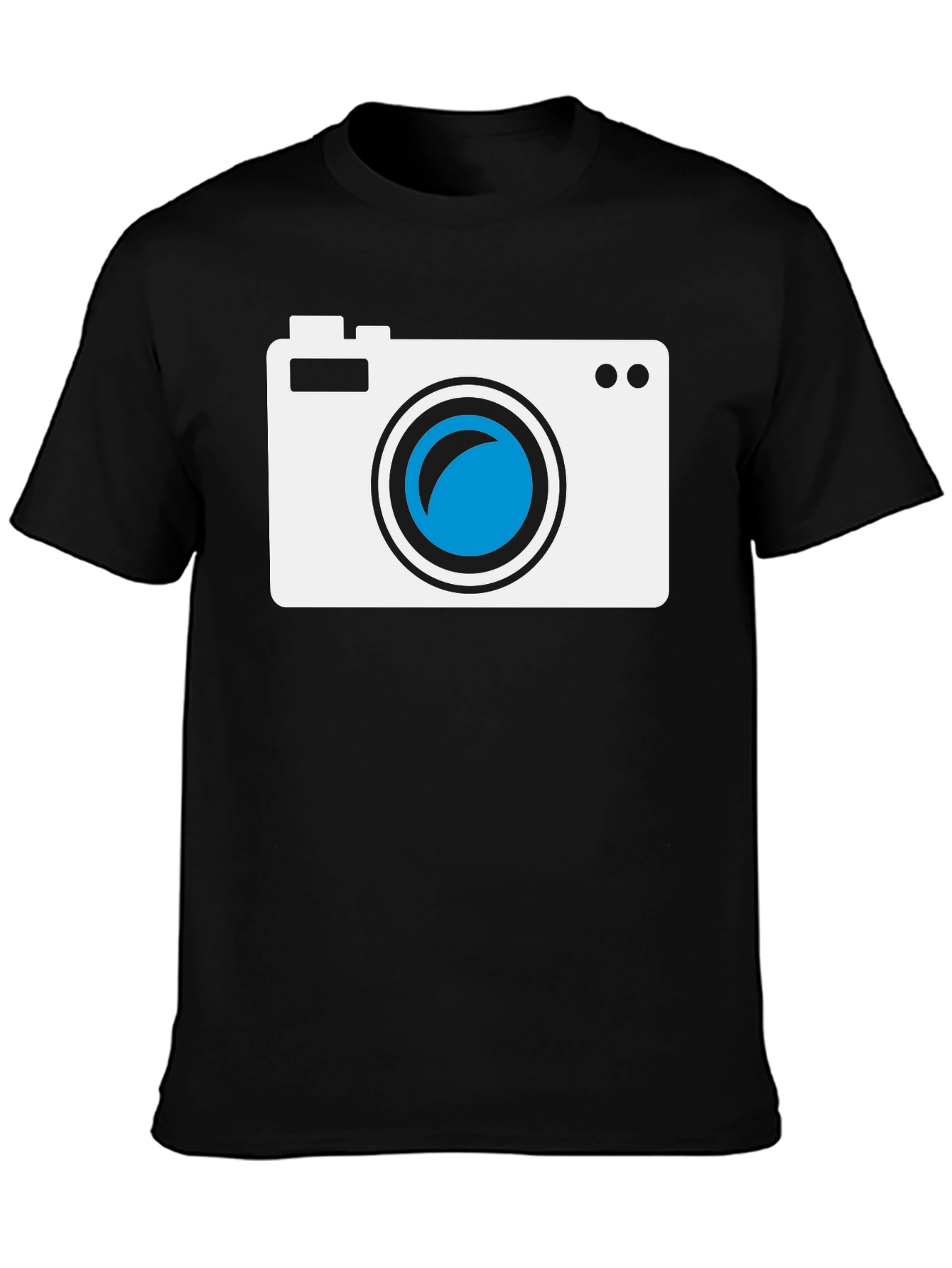 Camera Graphic Tee - Black Cotton T-Shirt