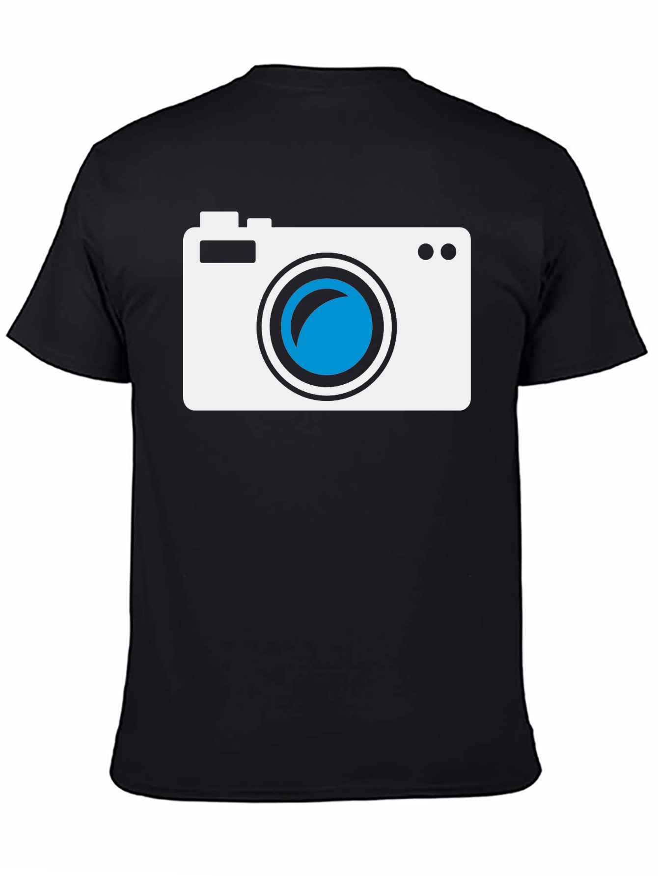 Camera Graphic Tee - Black Cotton T-Shirt