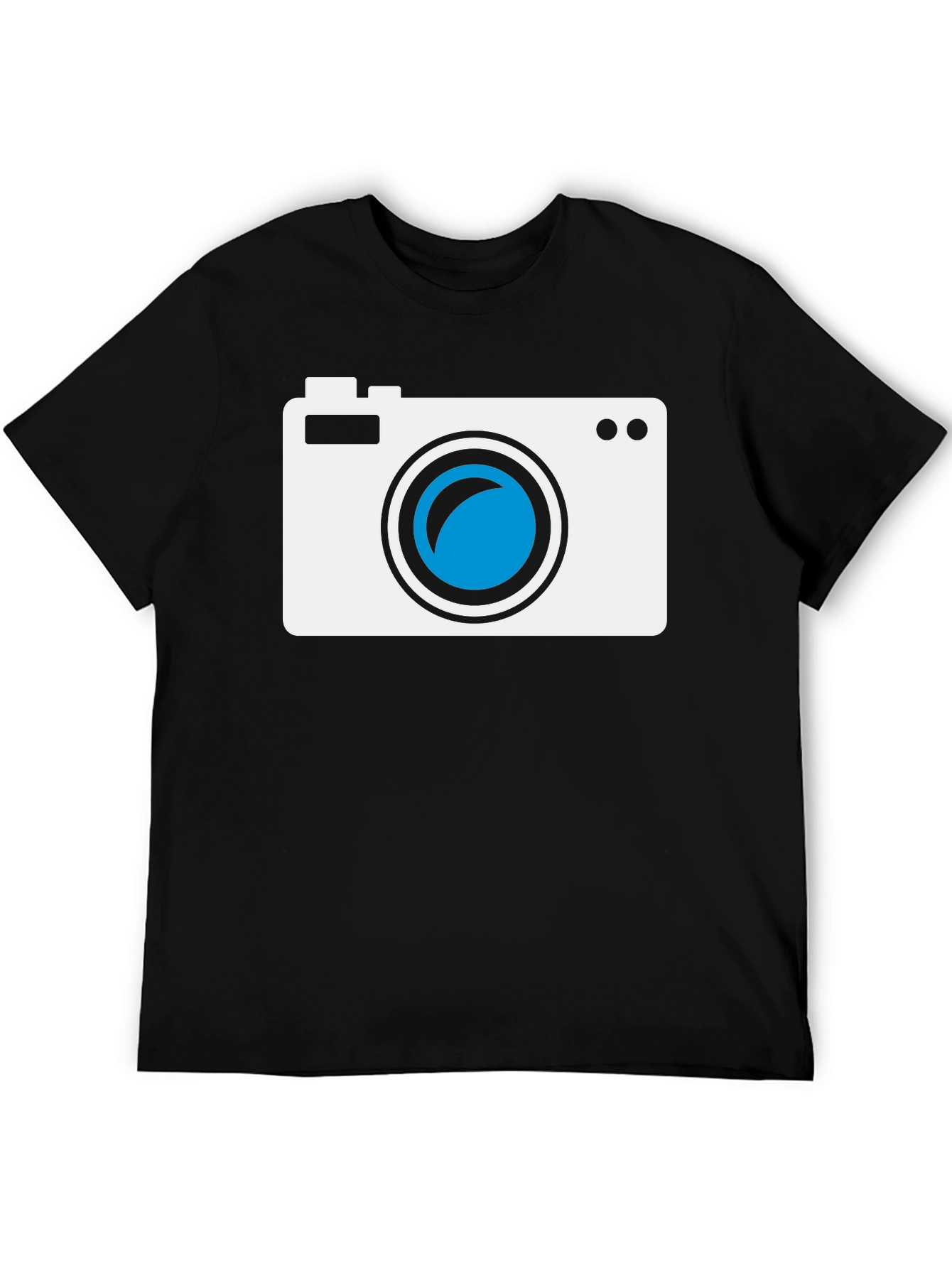 Camera Graphic Tee - Black Cotton T-Shirt