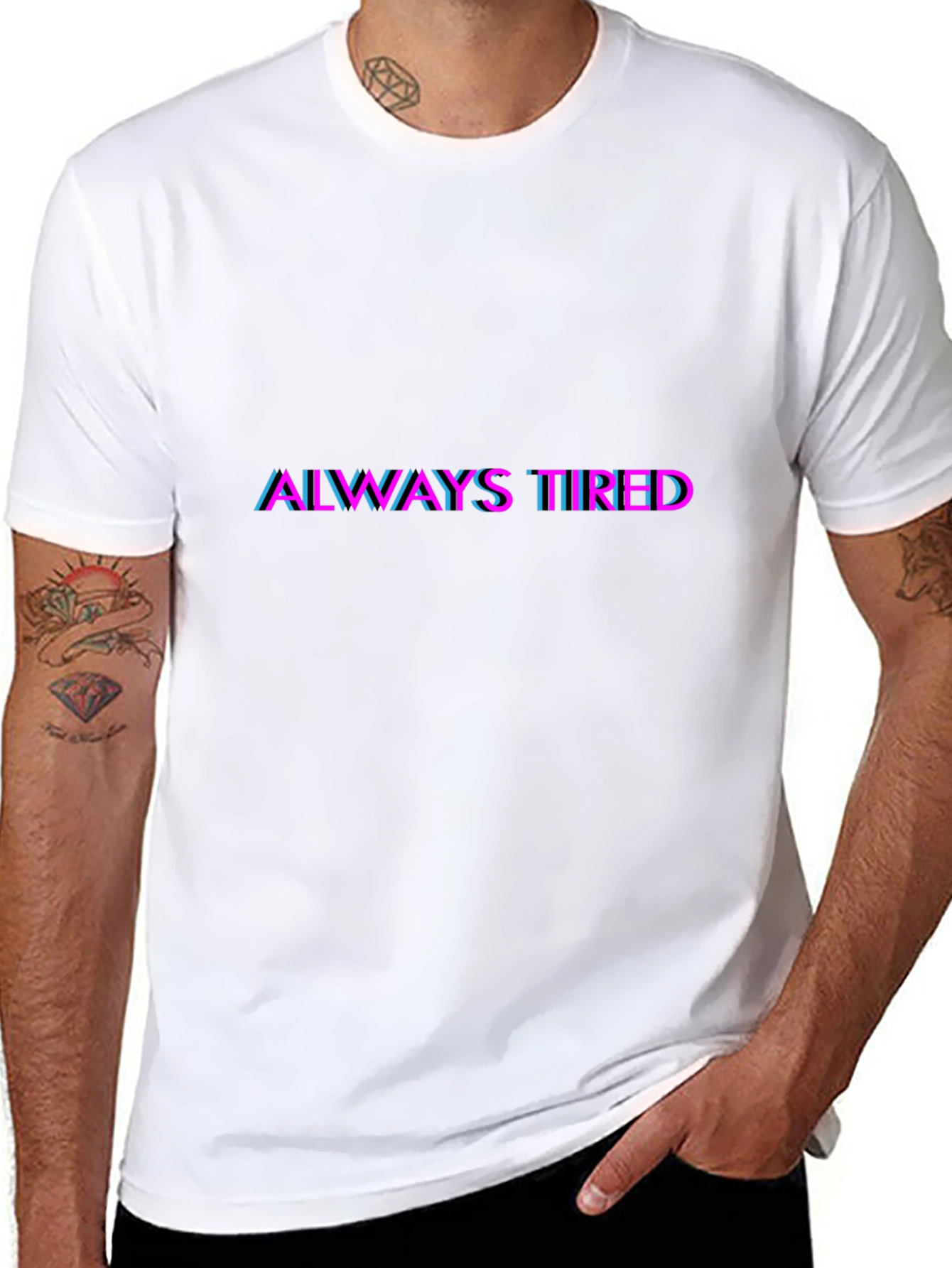 Always Tired Graphic Tee - Mens Black T-Shirt