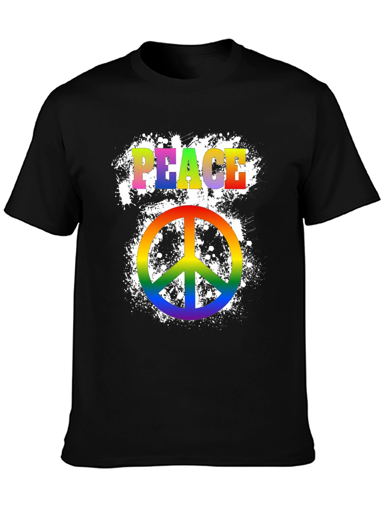 Peace Sign T-Shirt Rainbow Pride Hippie Graphic Tee