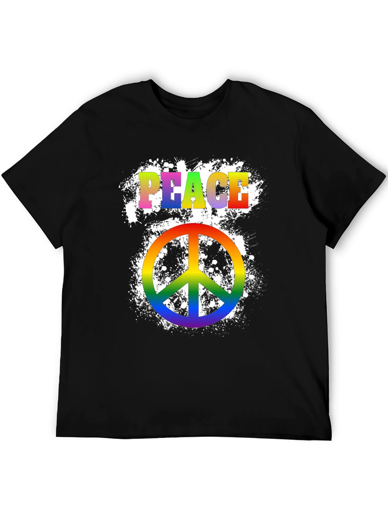 Peace Sign T-Shirt Rainbow Pride Hippie Graphic Tee