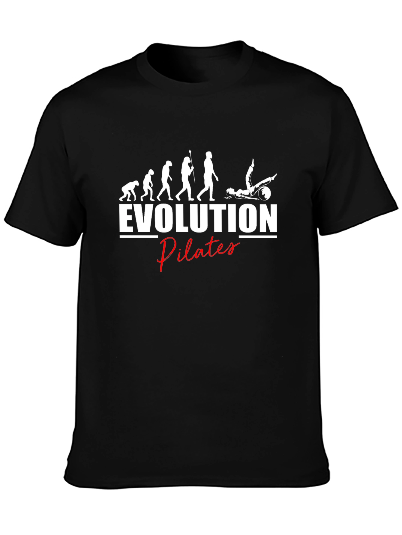 Evolution Pilates Graphic Tee - Black Cotton T-Shirt