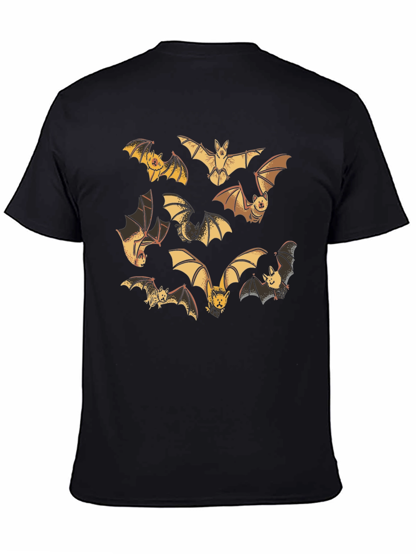 Cartoon Bats Graphic Print Crew Neck T-Shirt