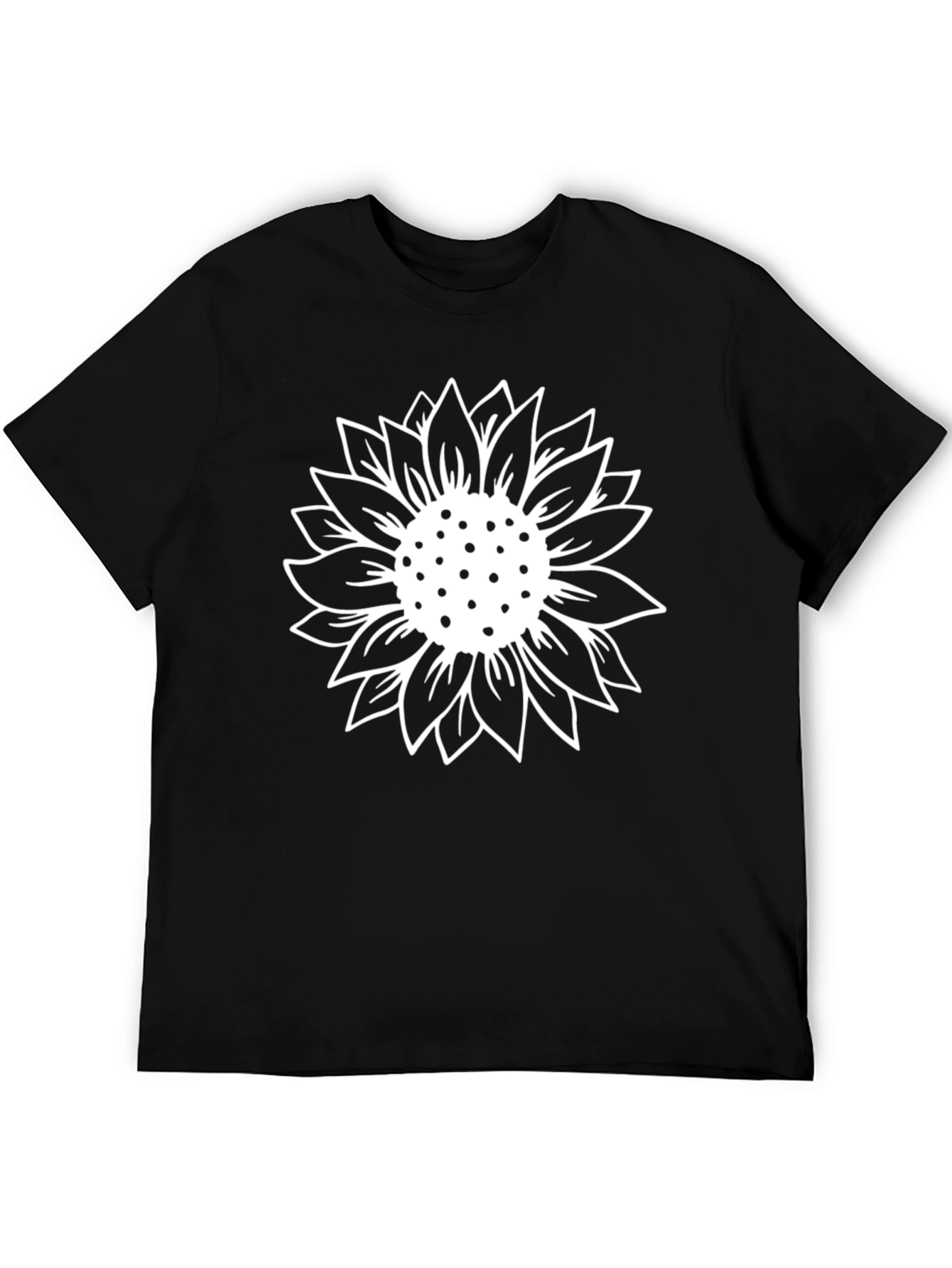 Sunflower Graphic Tee - Black Cotton Blend