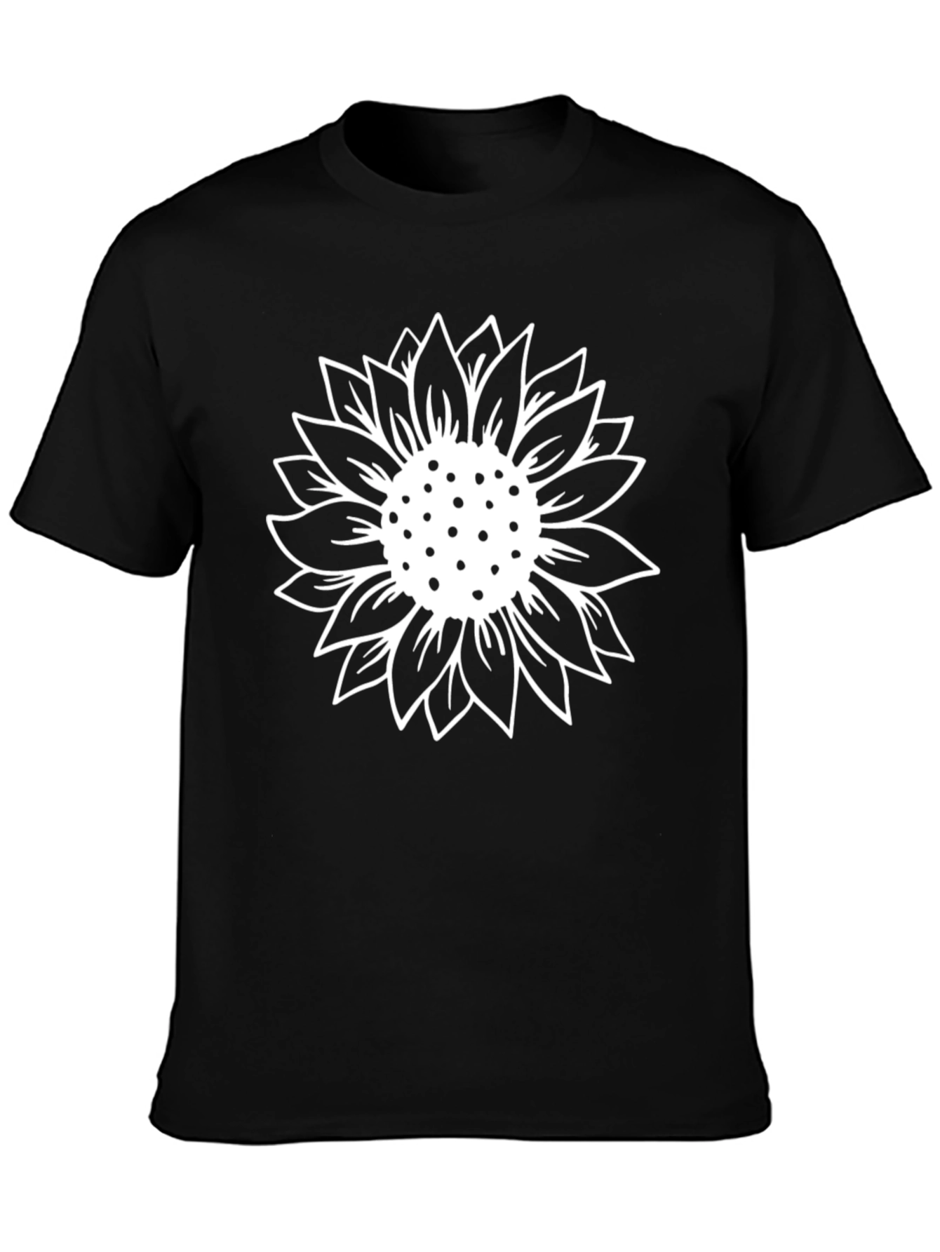 Sunflower Graphic Tee - Black Cotton Blend