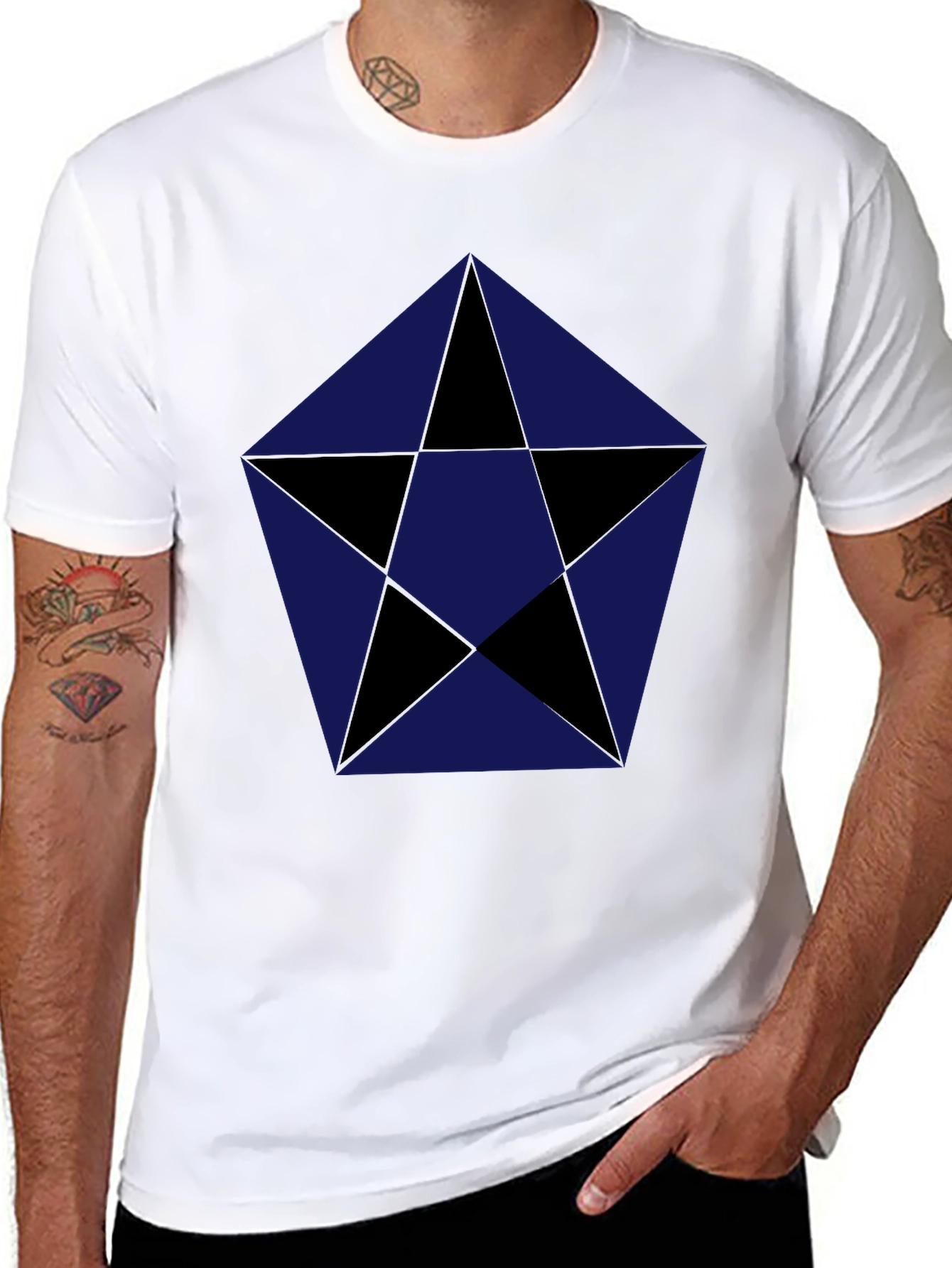 Geometric Star T-Shirt - Modern Design Tee