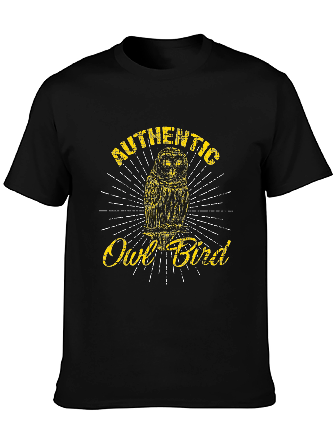 Authentic Owl Bird Graphic Tee - Black