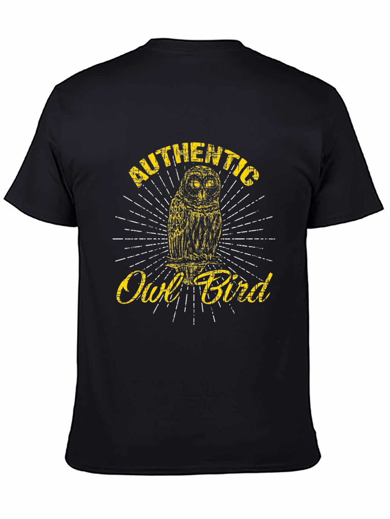 Authentic Owl Bird Graphic Tee - Black