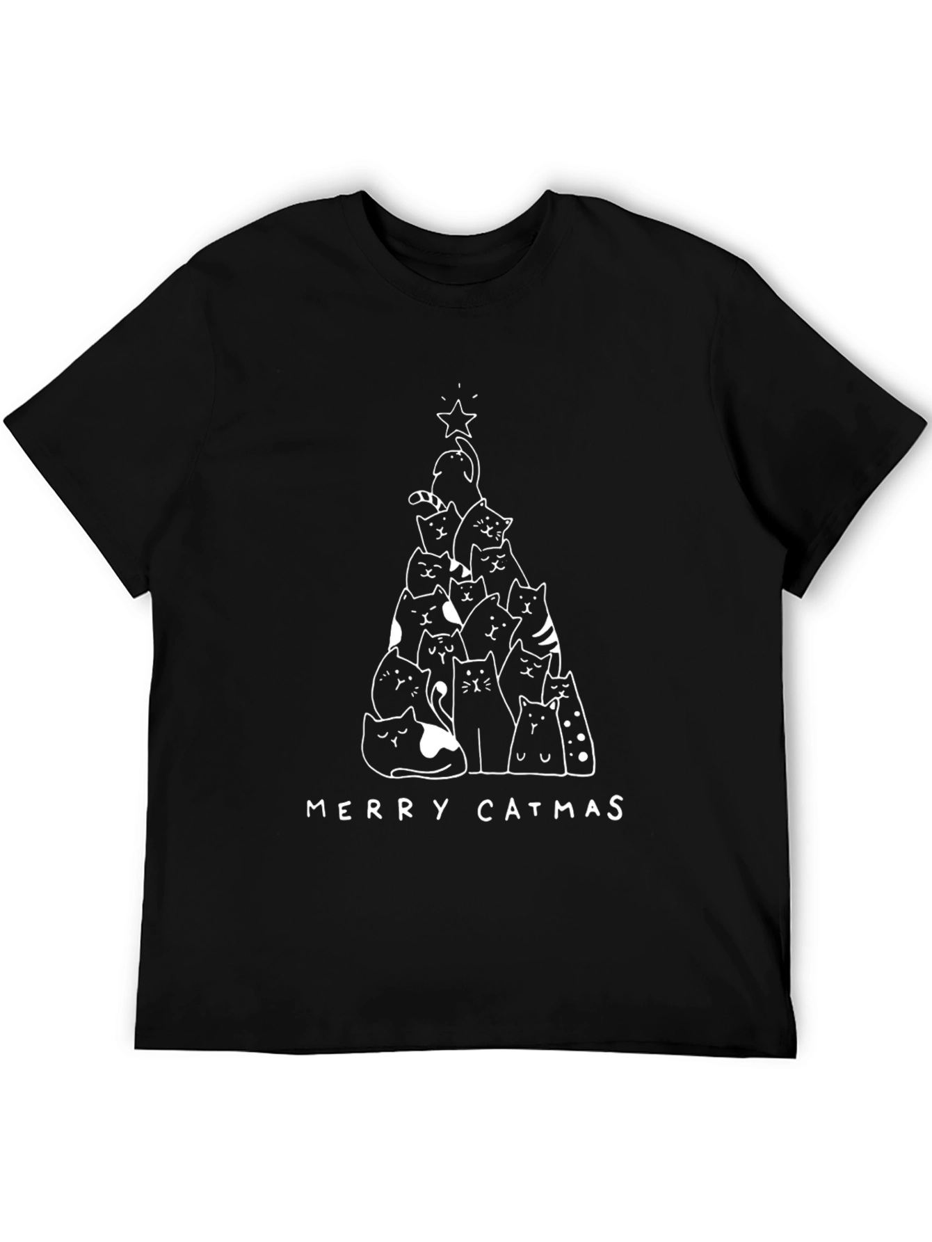 Merry Catmas T-Shirt - Black