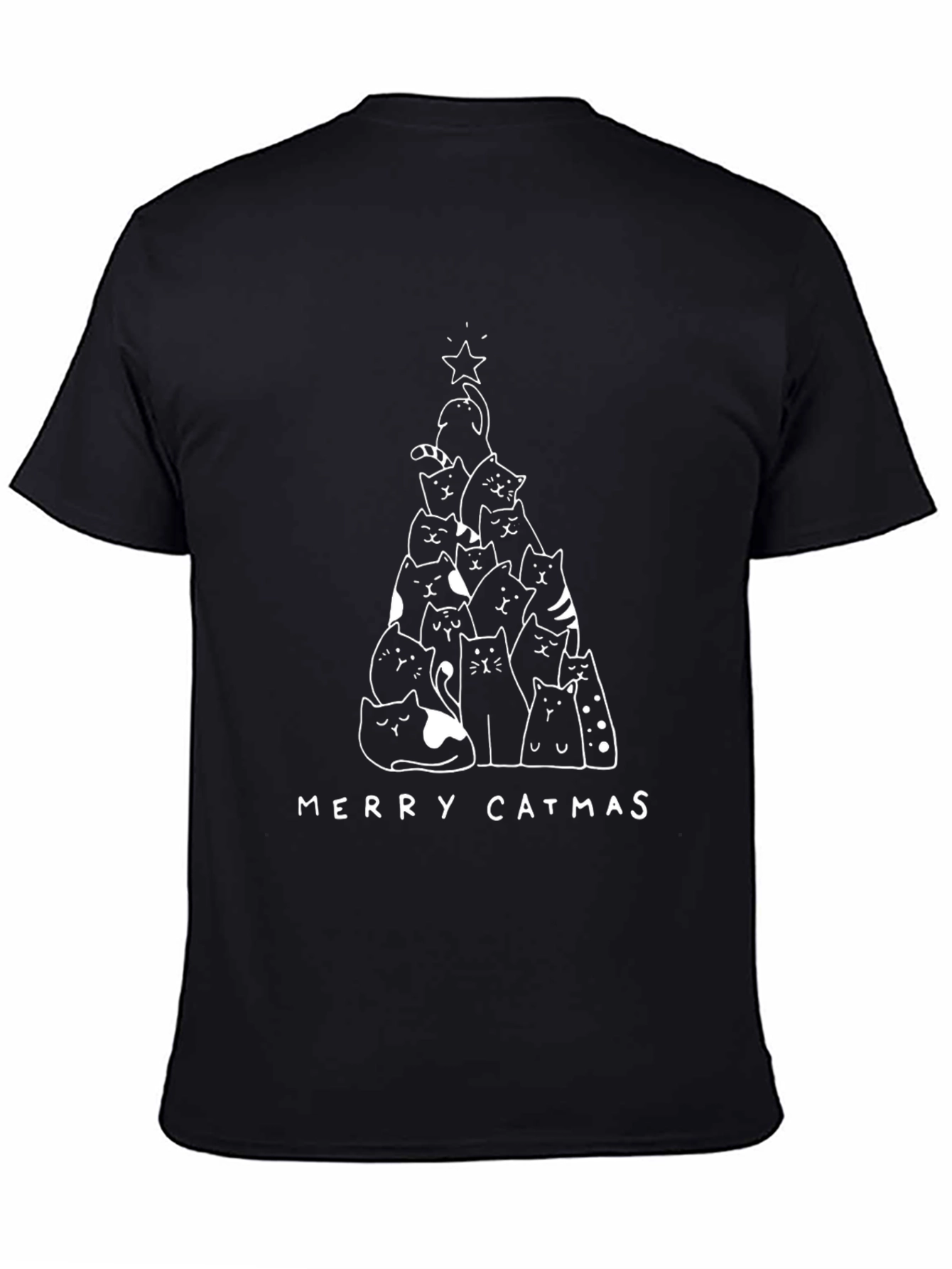 Merry Catmas T-Shirt - Black
