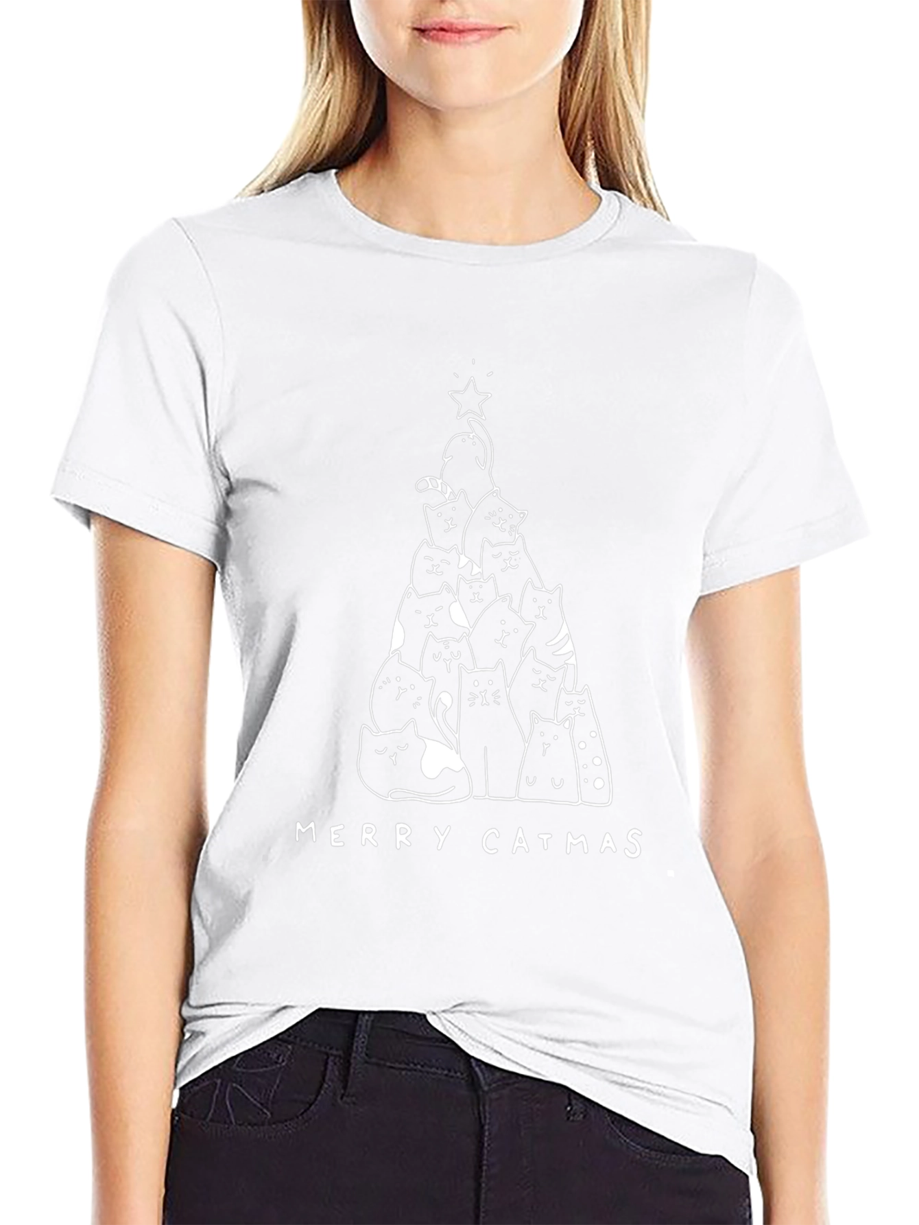 Merry Catmas T-Shirt - Black