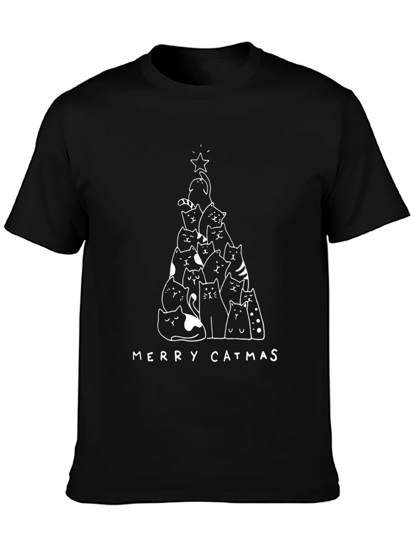 Merry Catmas T-Shirt - Black