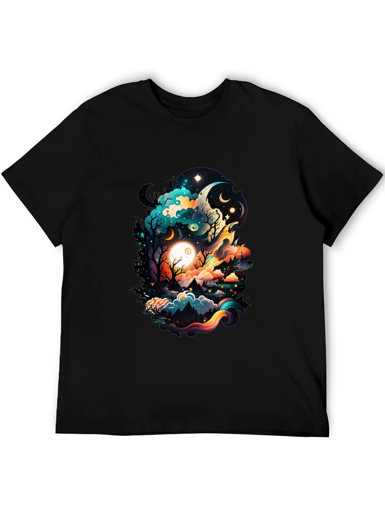 Cosmic Dreamscape Graphic Tee - Black