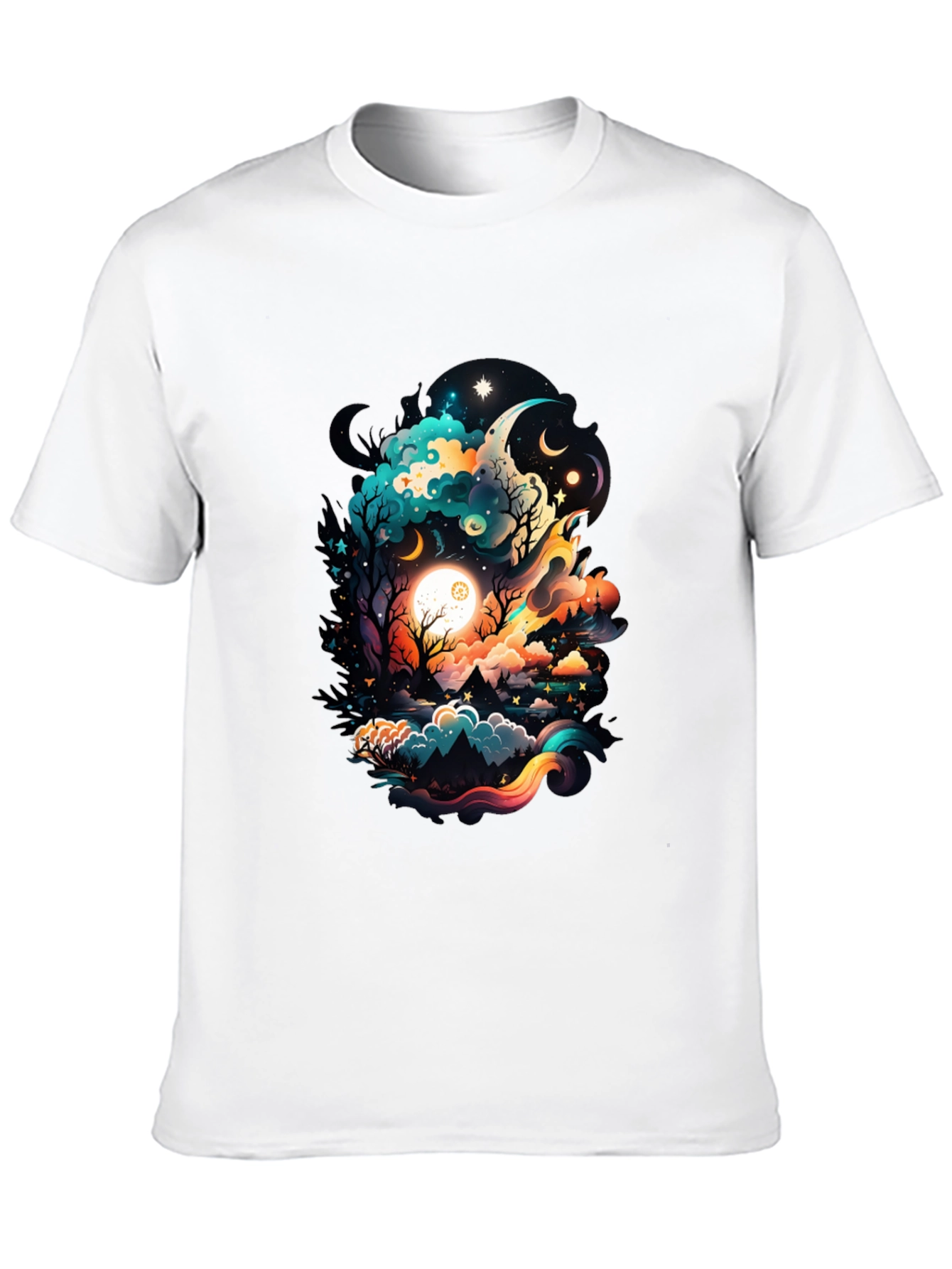 Cosmic Dreamscape Graphic Tee - Black