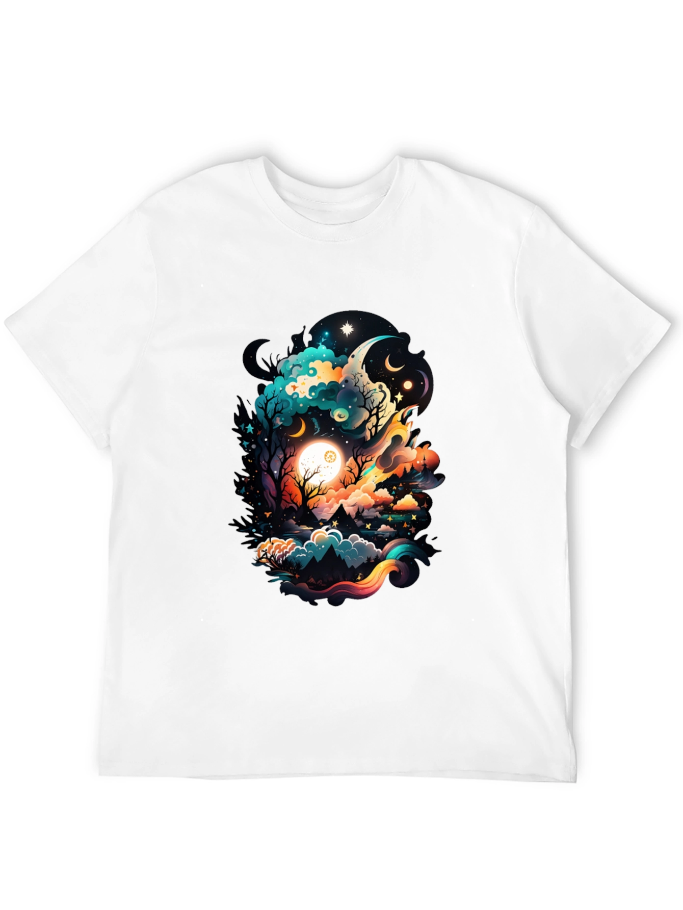 Cosmic Dreamscape Graphic Tee - Black