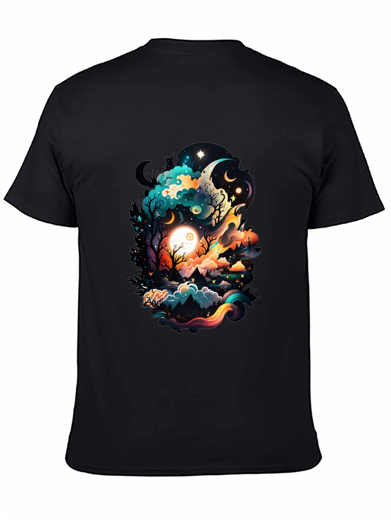 Cosmic Dreamscape Graphic Tee - Black