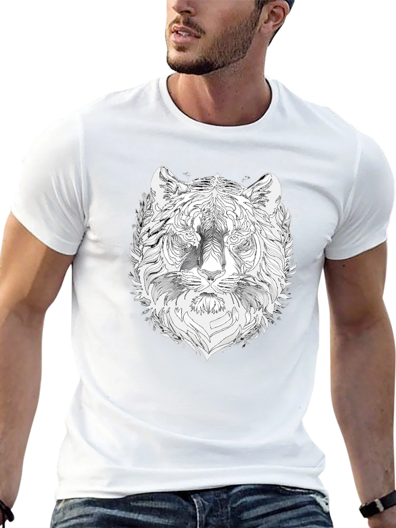 Tiger Graphic Black T-Shirt - Stylish Mens Tee
