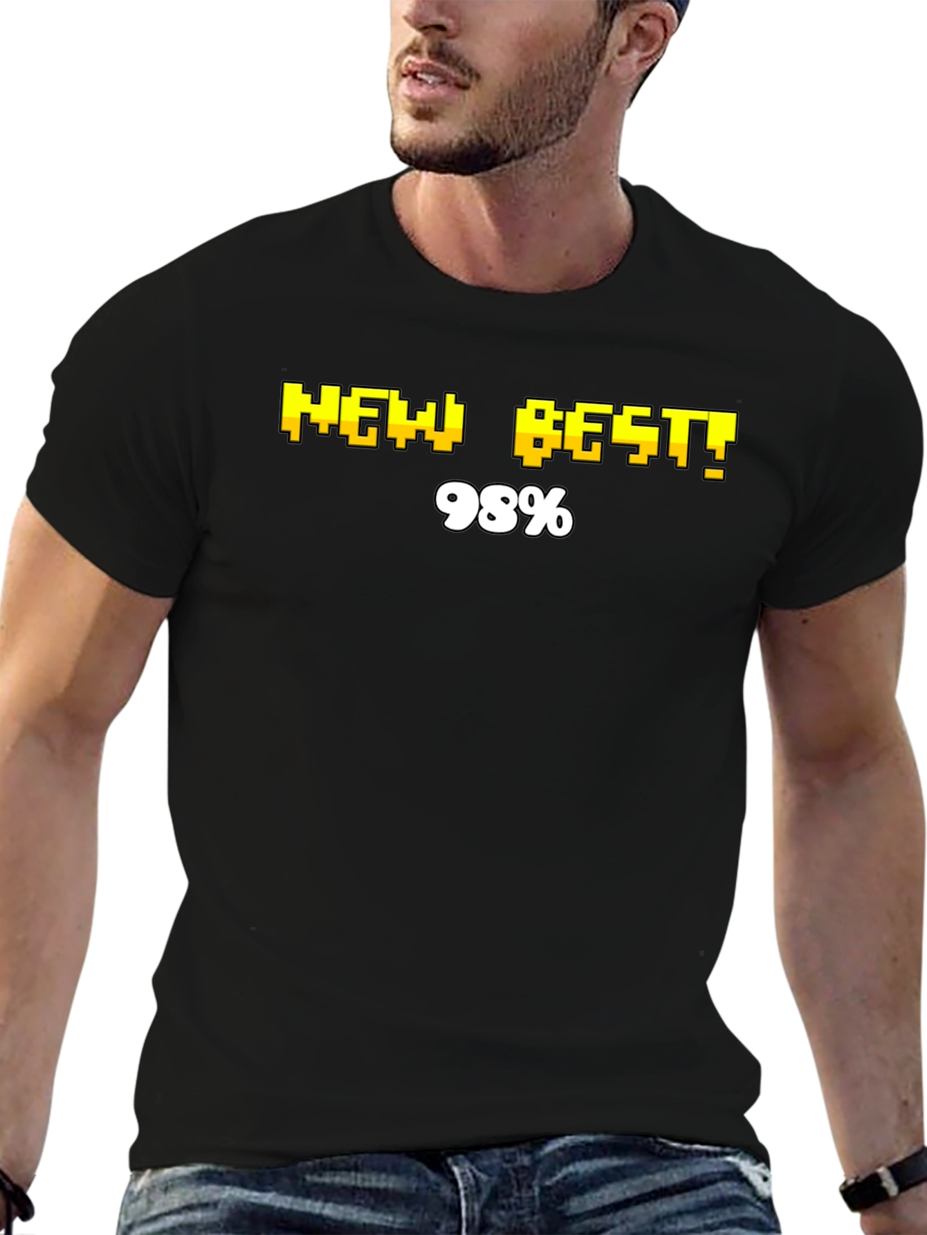 Pixel Perfect New Best! 98% Black T-Shirt