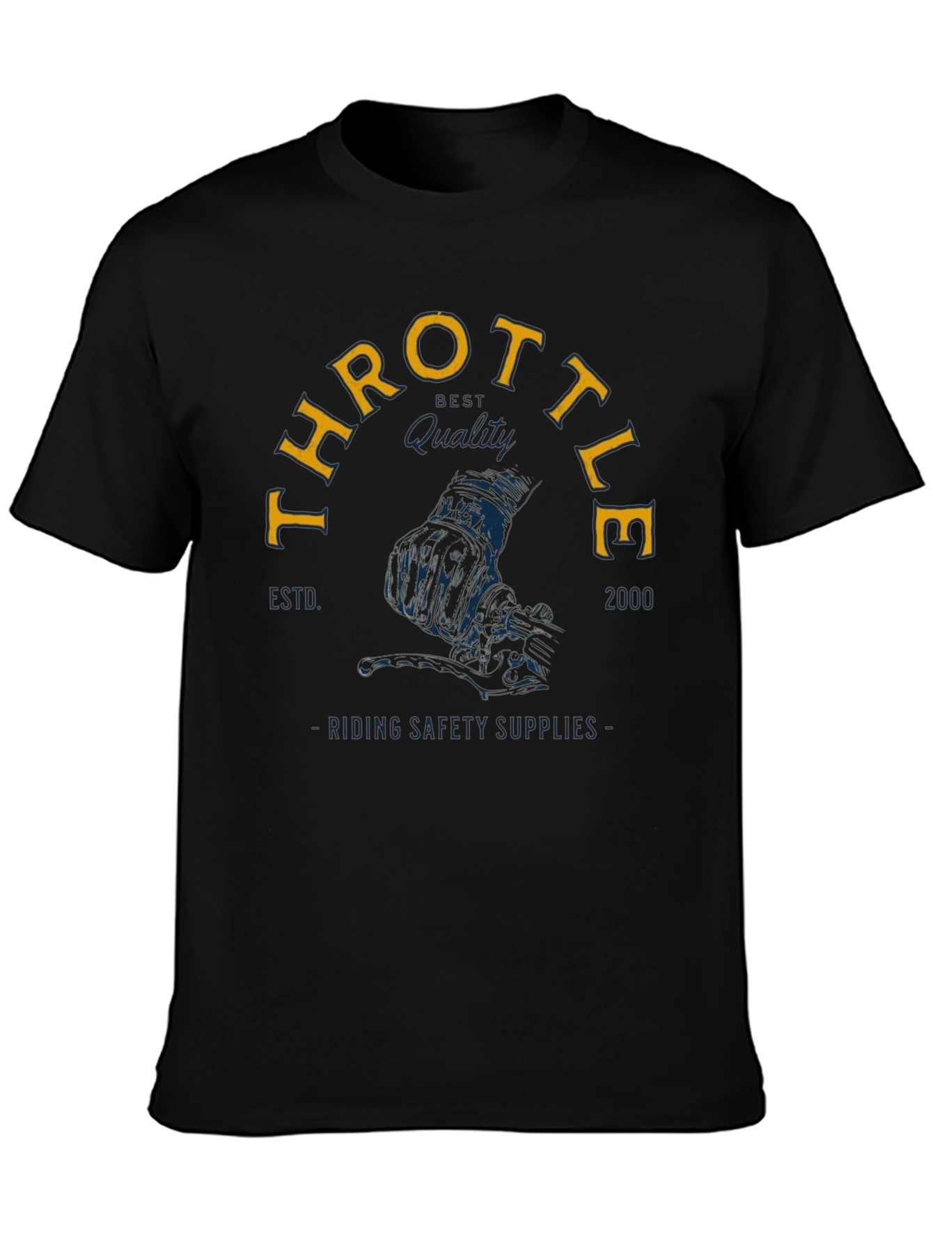 Throttle Rider Graphic Tee - Black Cotton