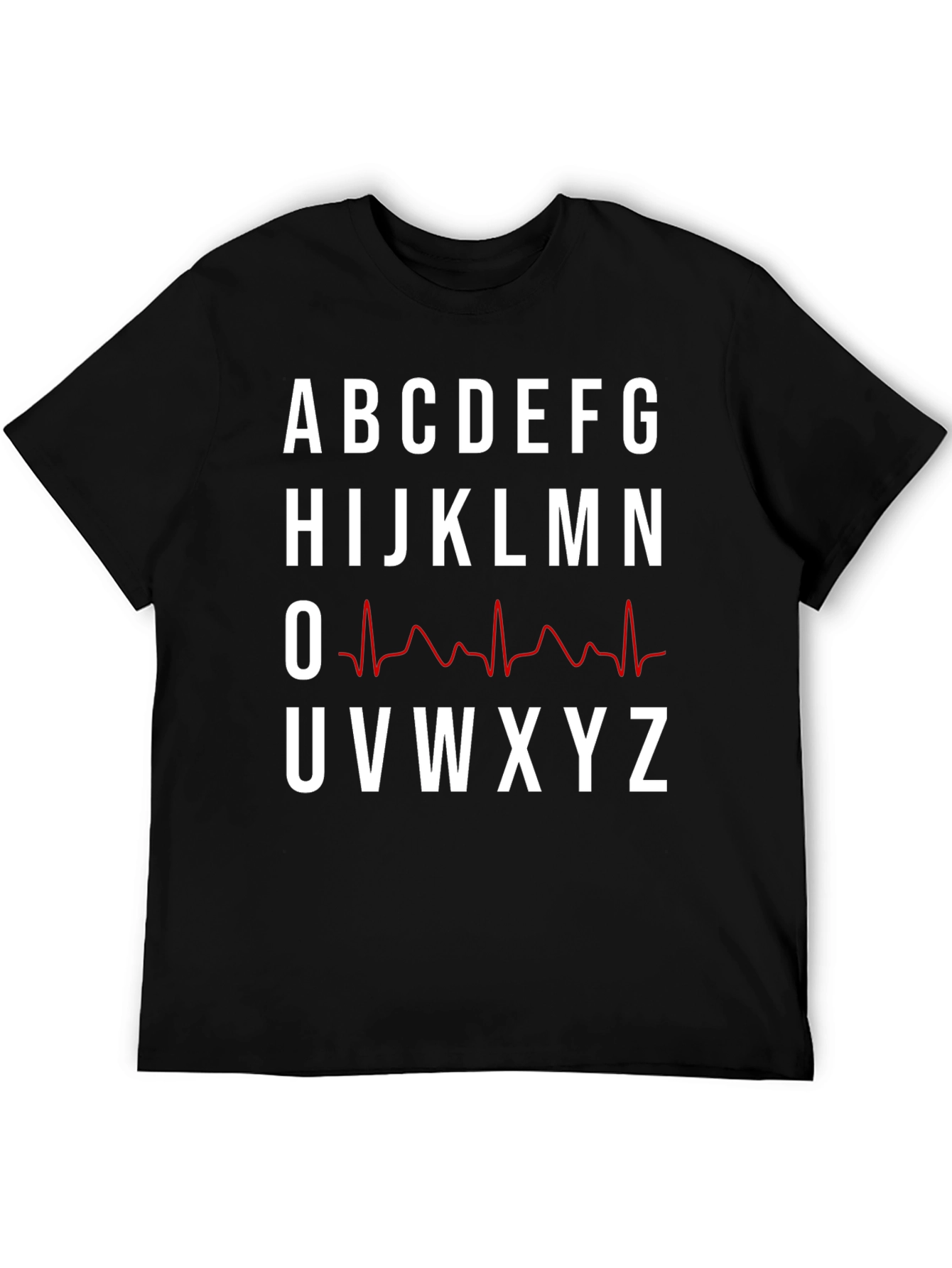 Alphabet ECG Heartbeat T-Shirt - Nurse Doctor Tee