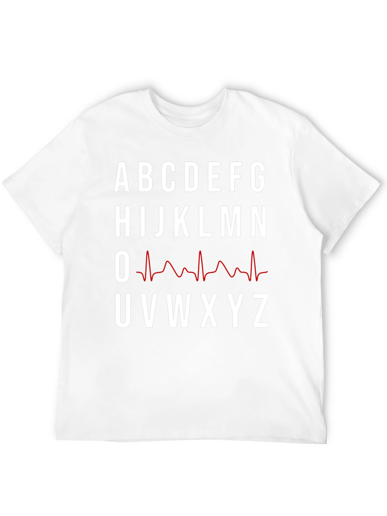 Alphabet ECG Heartbeat T-Shirt - Nurse Doctor Tee