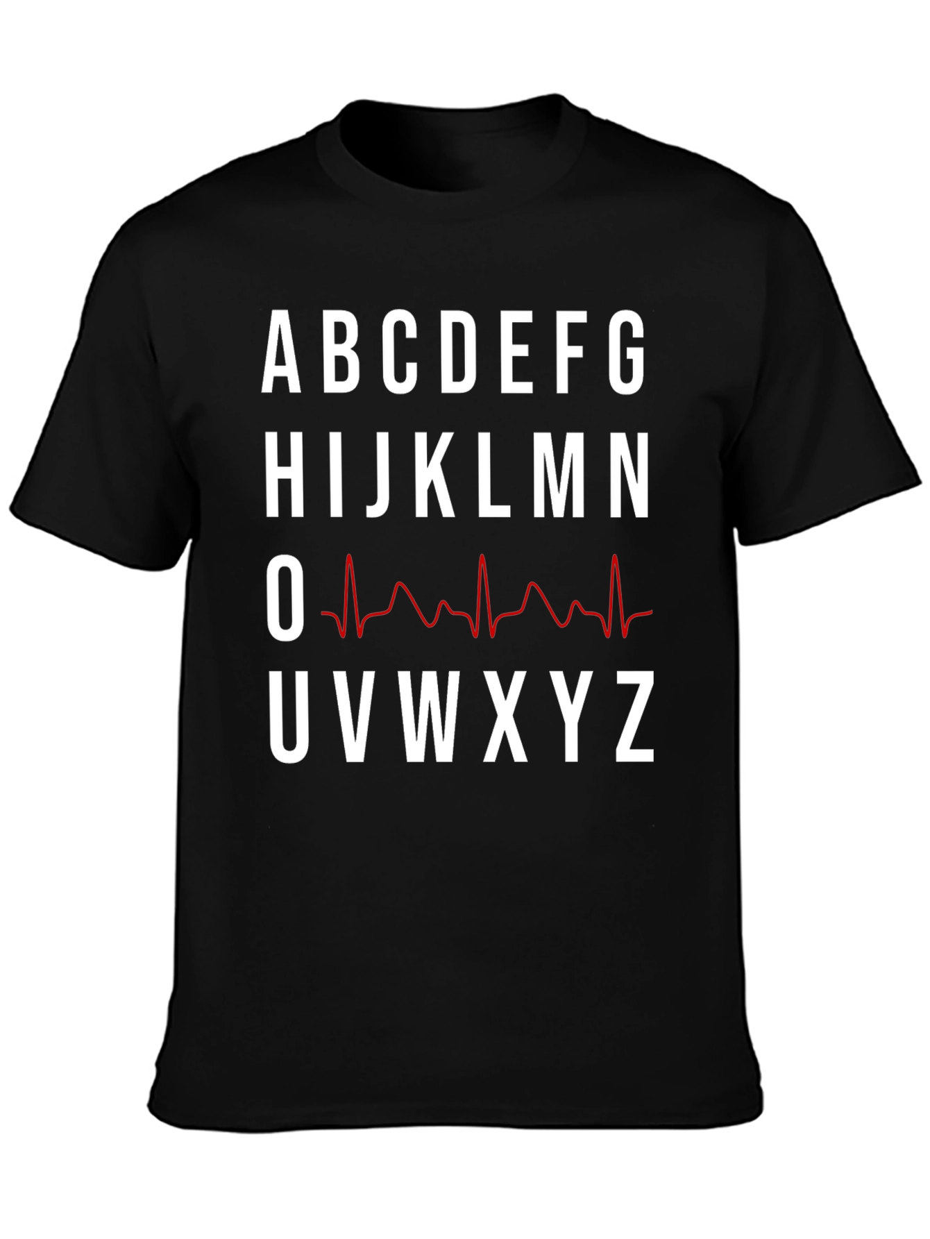 Alphabet ECG Heartbeat T-Shirt - Nurse Doctor Tee